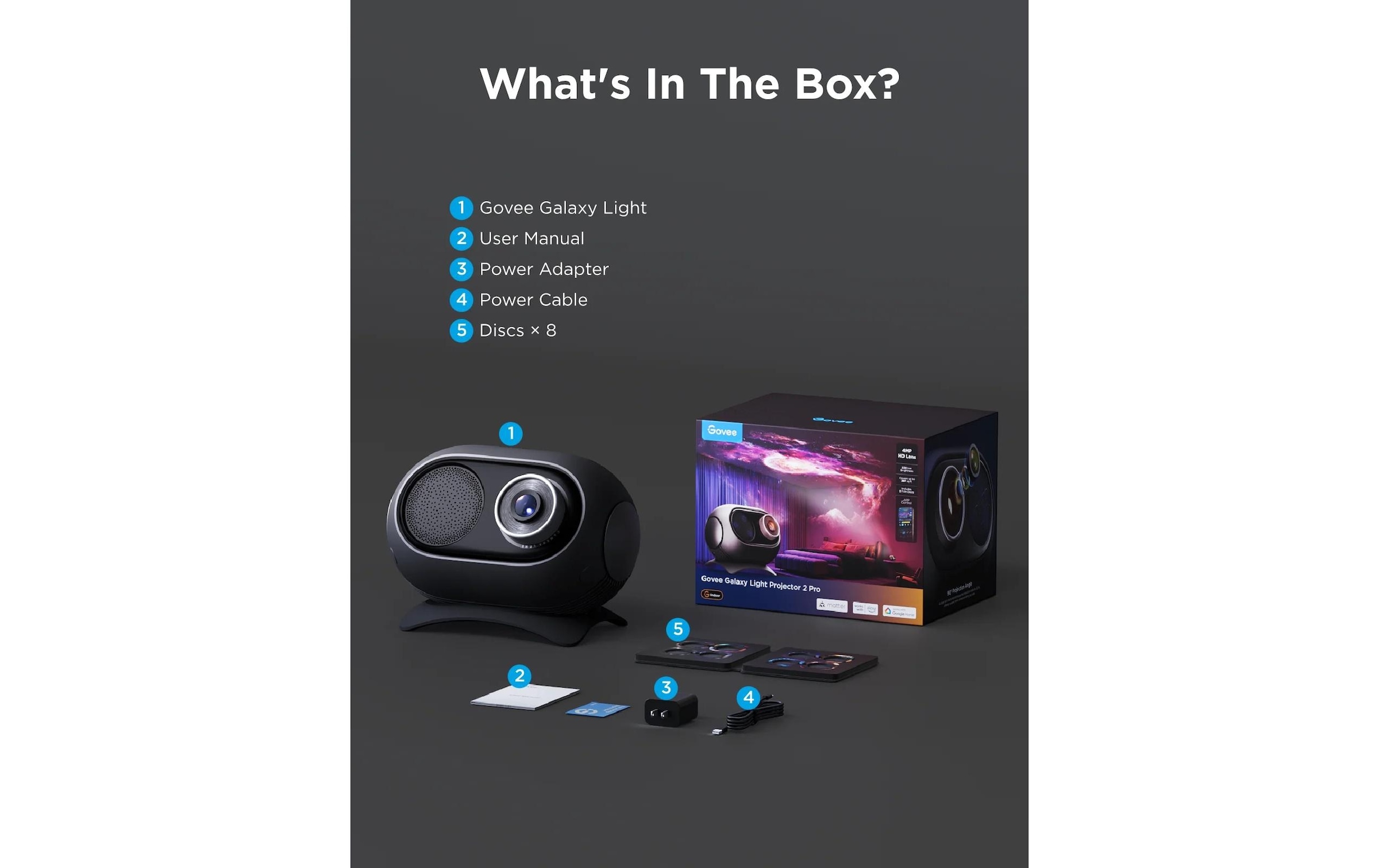 Govee Veilleuse à LED »Galaxy Light Projector 2 pro« 1 cuis