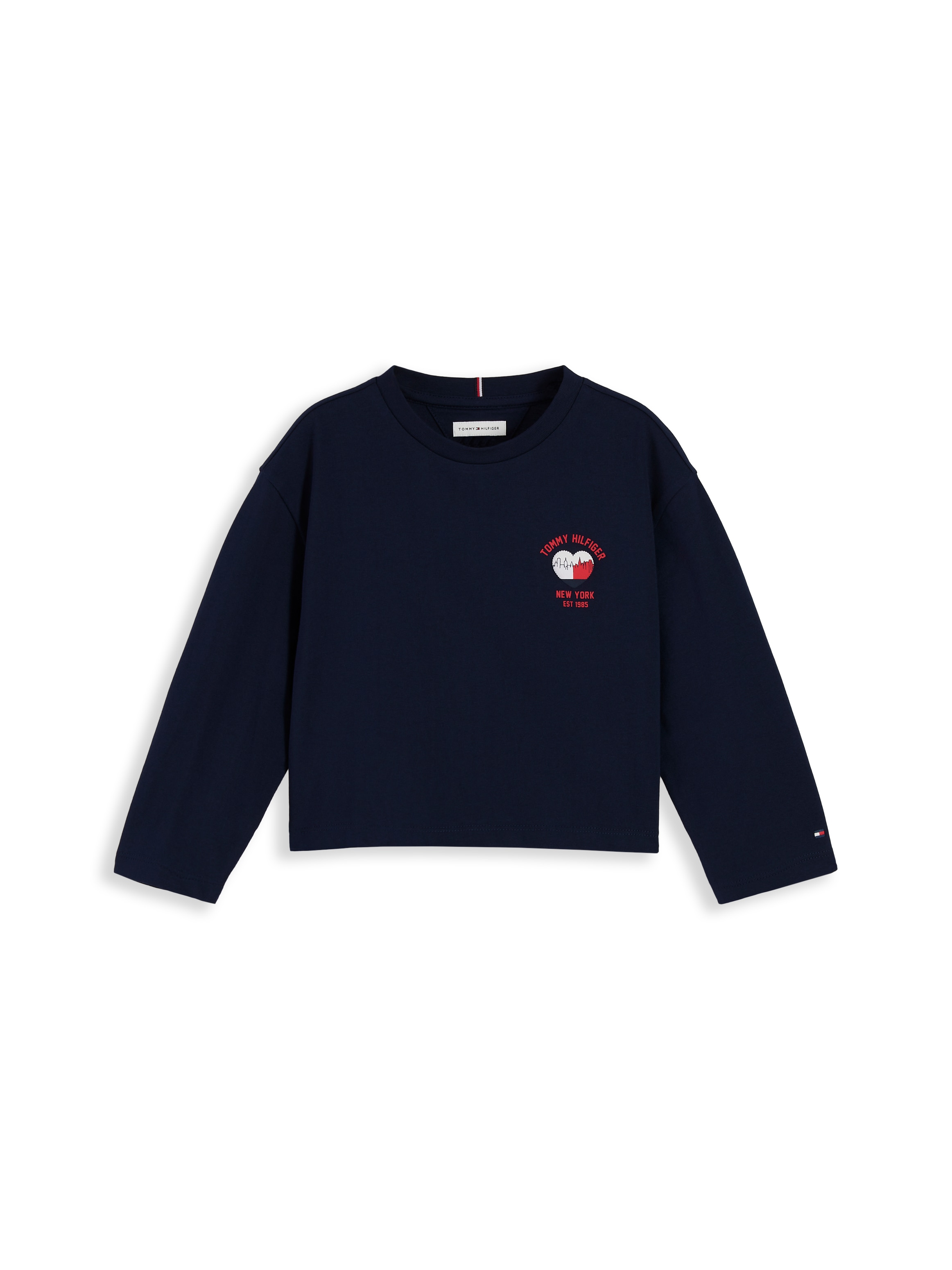 Image of Tommy Hilfiger Langarmshirt Rundhalsausschnitt, reine Baumwolle, für Baby & Kinder