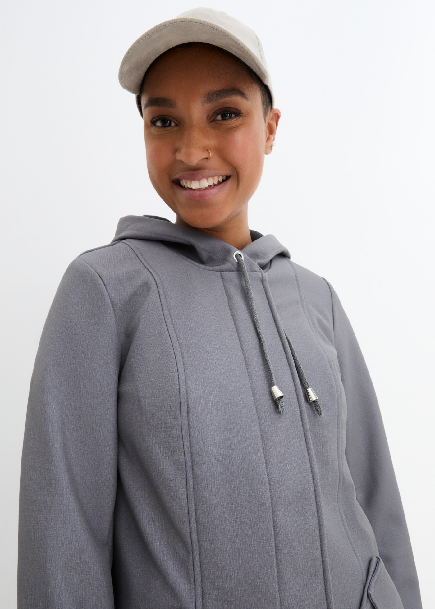 bonprix Veste softshell style sportif, coupe droite, avec coutures décoratives