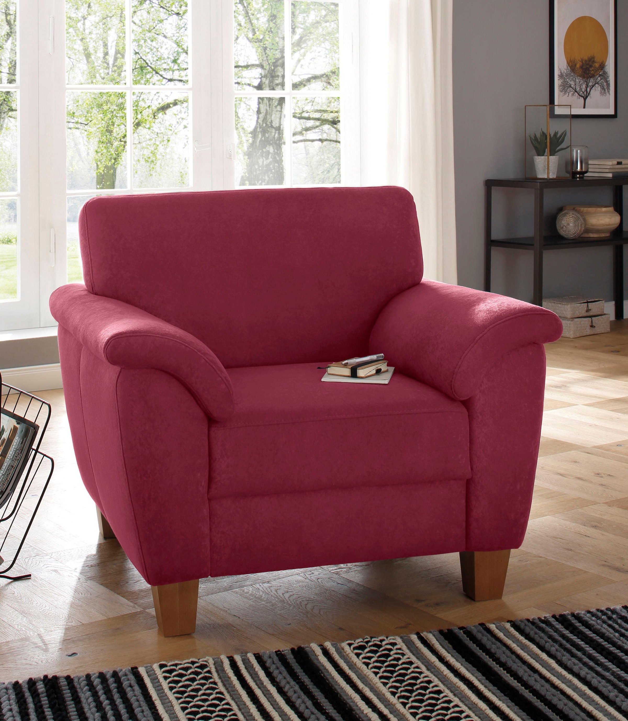 Image of GOODproduct Sessel "Alta" mit Federkern und Kontrastnaht, Füsse Buche eichefarben