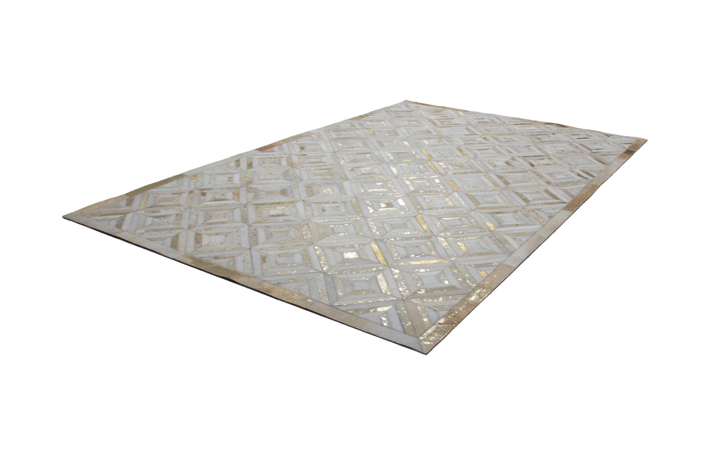Kayoom Teppich »Spark 410«, rechteckig, 8 mm Höhe, 100% Leder, Unikat, fusselarm, Allergiker & Fussbodenheizung geeignet