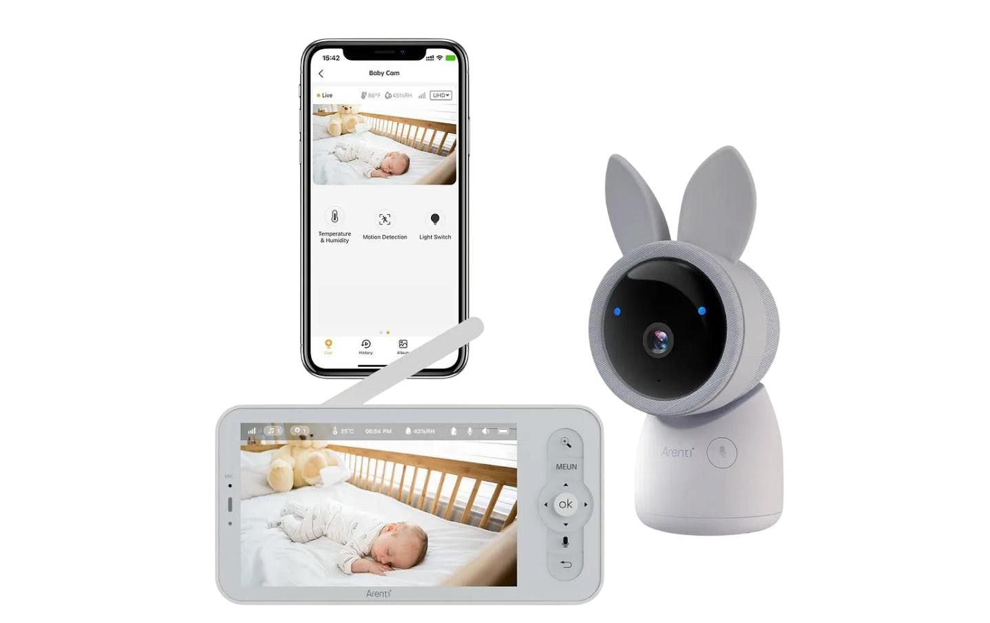 Image of Video-Babyphone "Arenti AInanny mit Kamera + Monitor"
