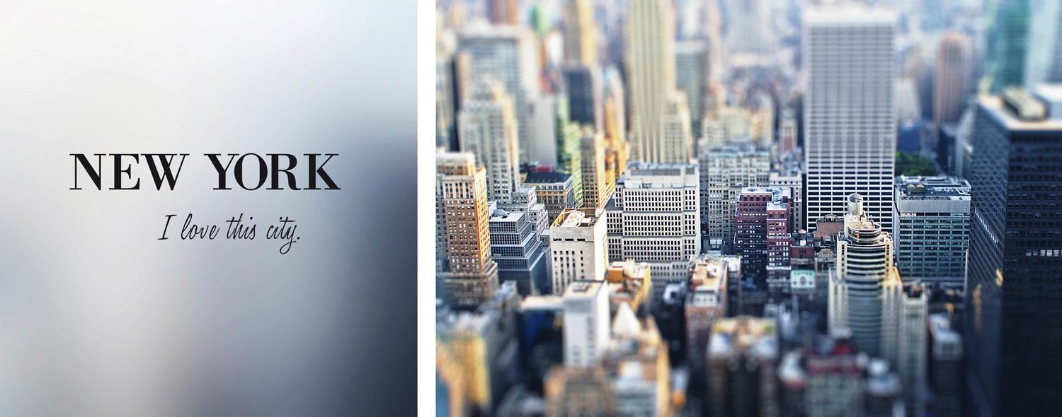 Image of queence Leinwandbild "New York" Amerika Foto Kunst Modern New York Schriftzug Schriftzüge Spa Spa Bilder Sprüche Sprüche & Texte Set, Premium-Leinwandstoff, Handarbeit aus Deutschland, Spruch, 2er Set