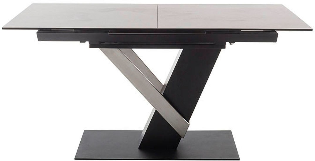 MCA furniture Esstisch »MASSARO Tisch mit Säule 160-210 cm« Einzelstück,  Keramik, Metall, Synchronauszug, ausziehbar, 6-8 Pers.