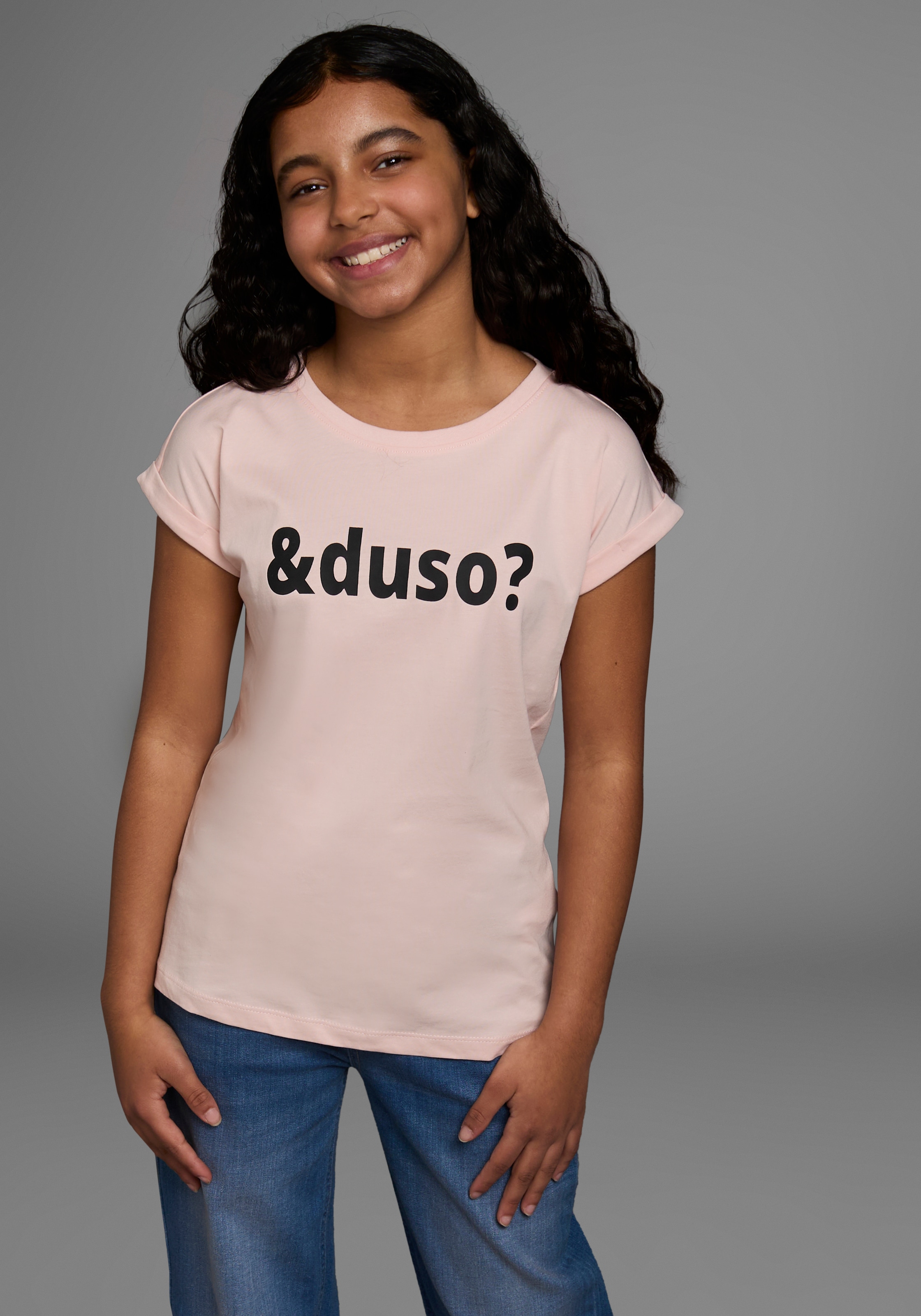 Image of KIDSWORLD T-Shirt "&duso?" kurzärmelig, bedruckt, Rundhalsausschnitt, aus Baumwolle