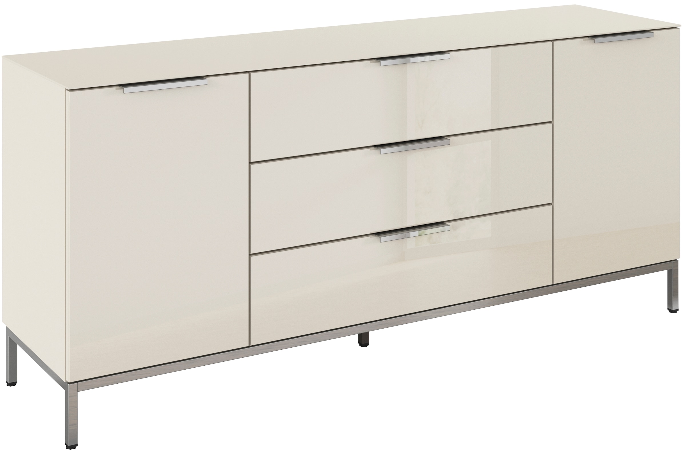 Image of rauch Kombikommode "Kommode Türkommode Sideboard Kombikommode FLIPP mit Glasfront" Breite 160 cm mit 2 Einlegeböden, 2-türig, 3 Schubladen, Soft-Close-Funktion, Oberboden und Front Glas