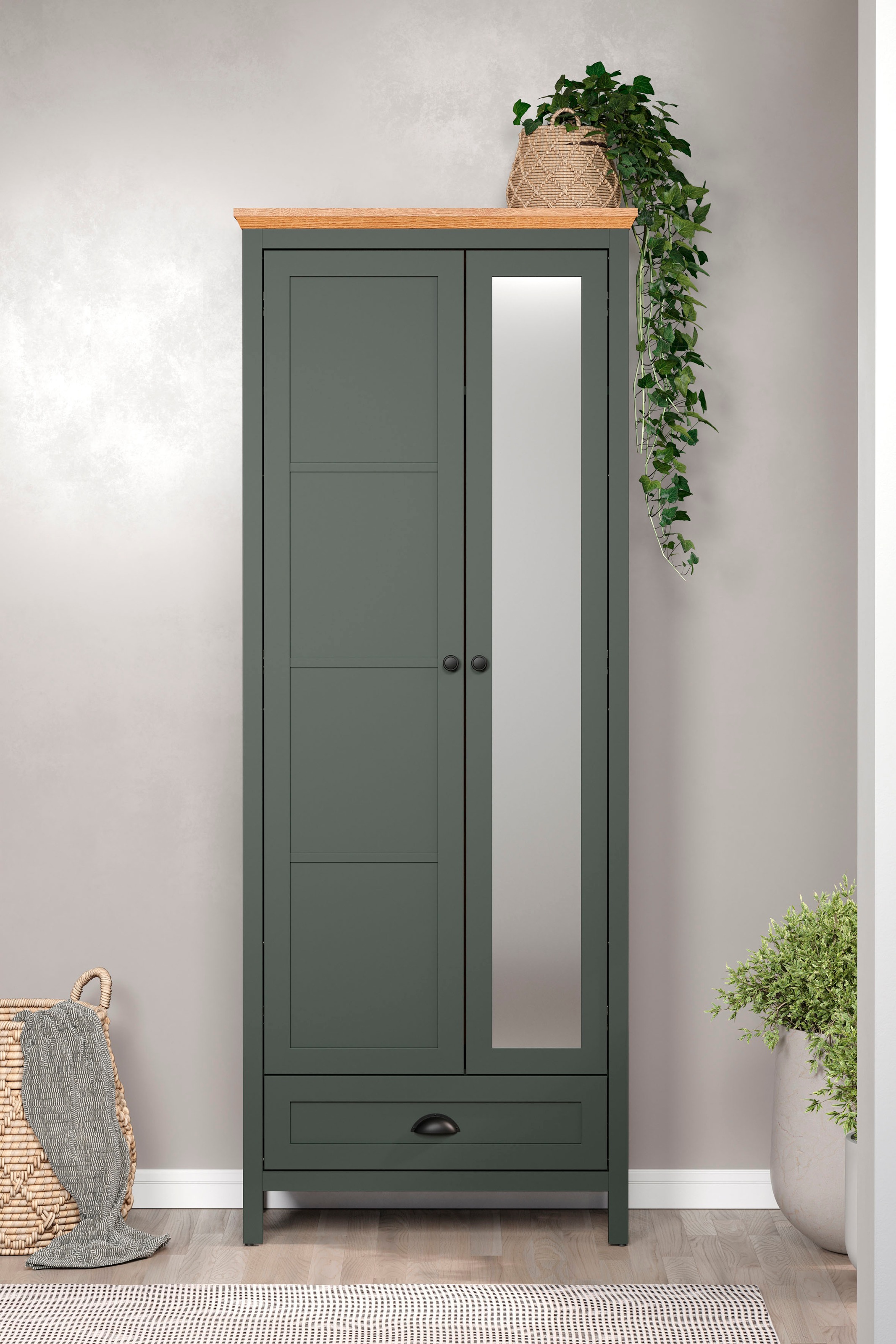 Image of Home affaire Garderobenschrank "Vienna" 1 Stk. tlg. Garderobenschrank, 2 Türen, 1 Schubkasten & Vollauszug 77/39/198 cm