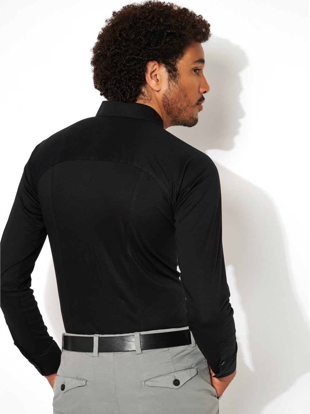 DESOTO Langarmhemd »Jerseyhemd Casual Kent langarm«, Flexibler Stretch