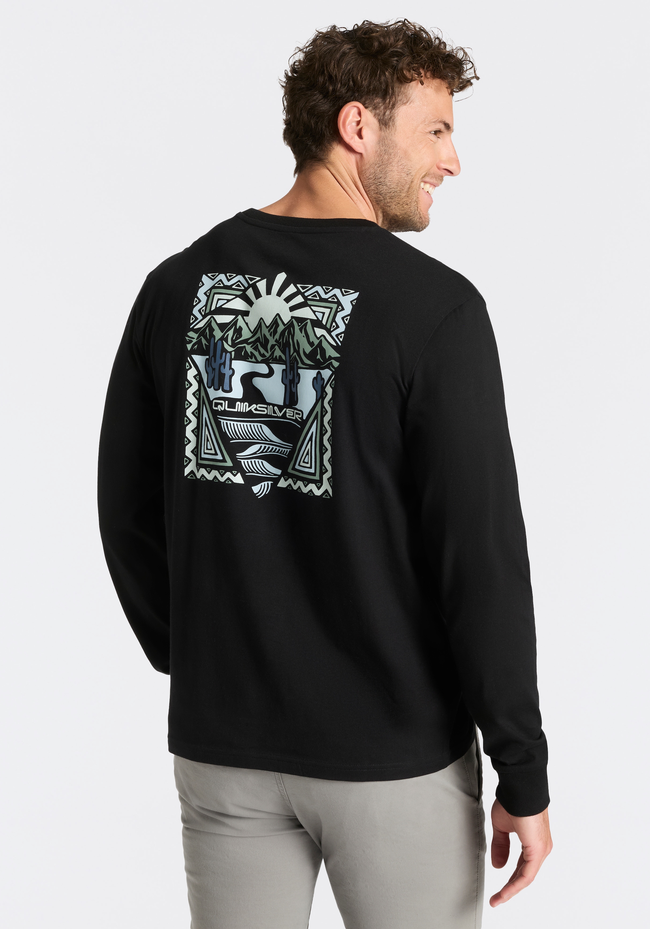 Quiksilver T-shirt à manches longues »DESERT WAVE BEYOND WAVE LS PAK« 2 lot de 2, design manches longues, col rond, en jersey coton