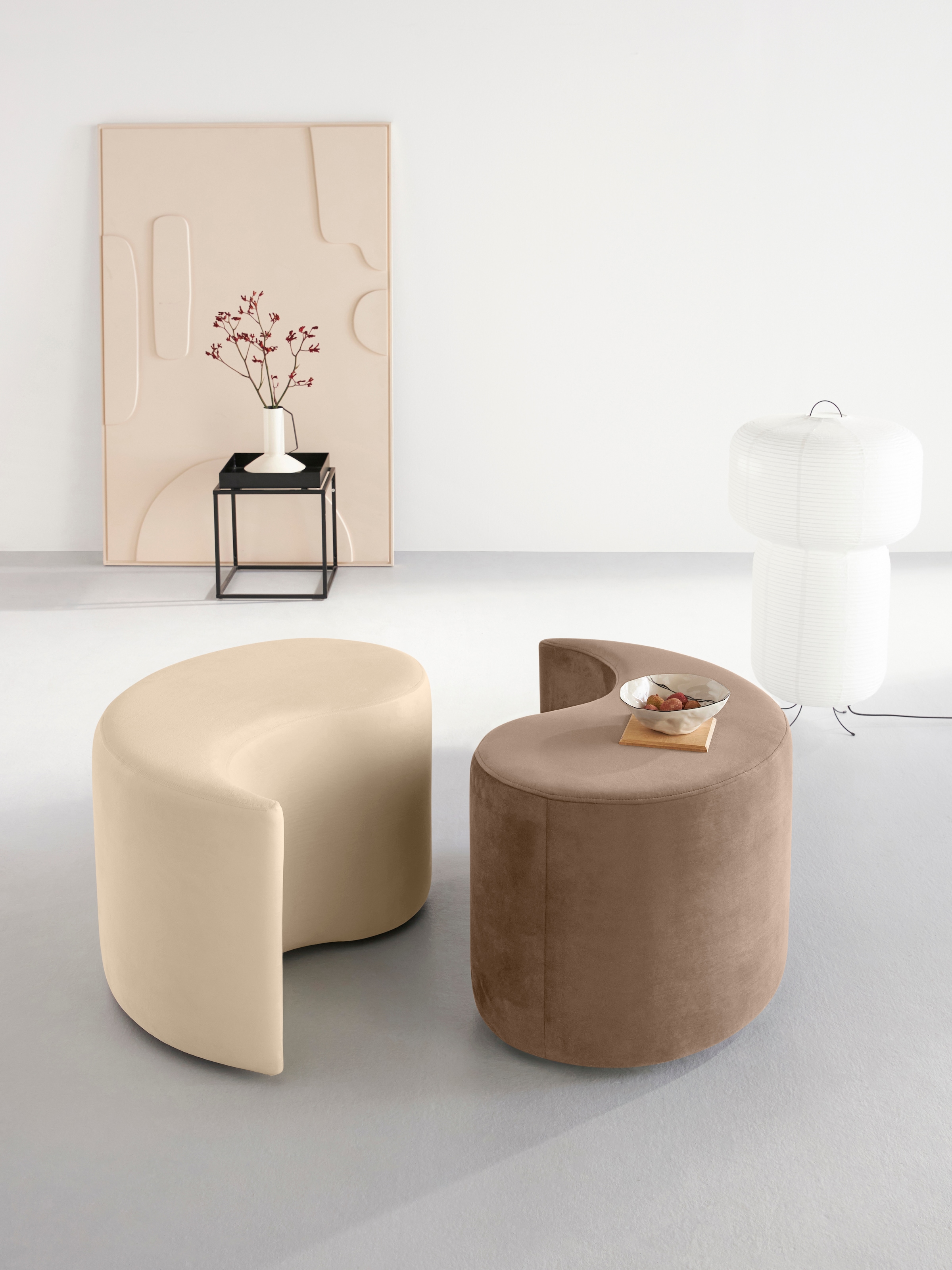 Guido Maria Kretschmer Home&Living Polsterhocker »Yin&Yang Durchmesser 82cm«, 2teilig, einzeln stellbar oder Yin-Yang-Optik