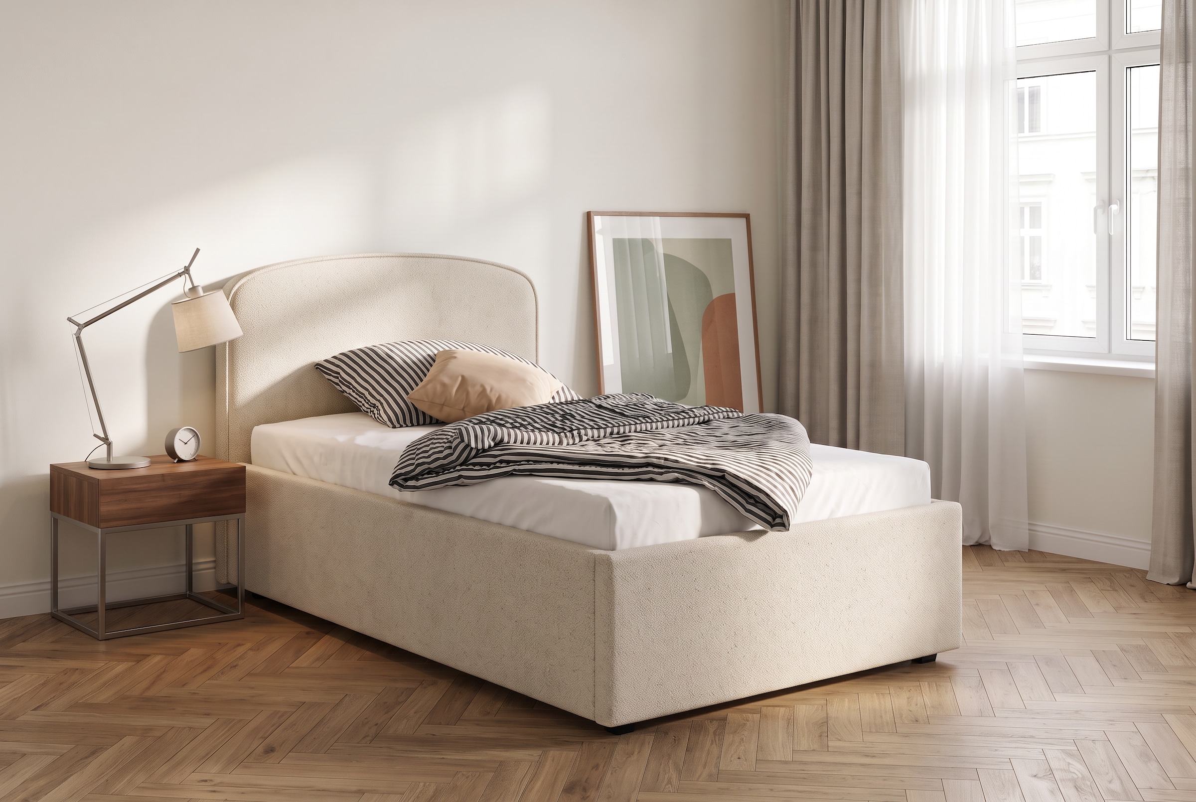 GOODproduct Polsterbett »AIKKA , Polsterbett wählbar mit oder ohne Bettkasten« in verschiedenen Grössen und Farben verfügbar