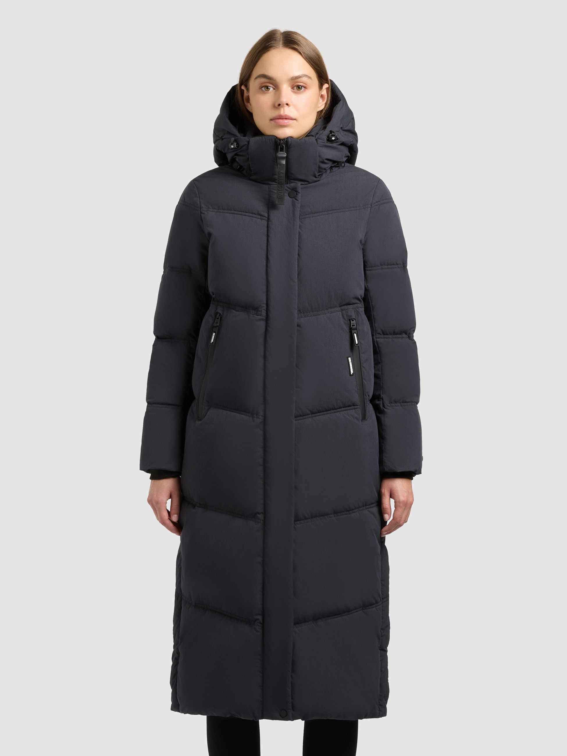 khujo Steppmantel »RITZ« praktische Seitenschlitze mit Reissverschluss, abnehmbare Kapuze