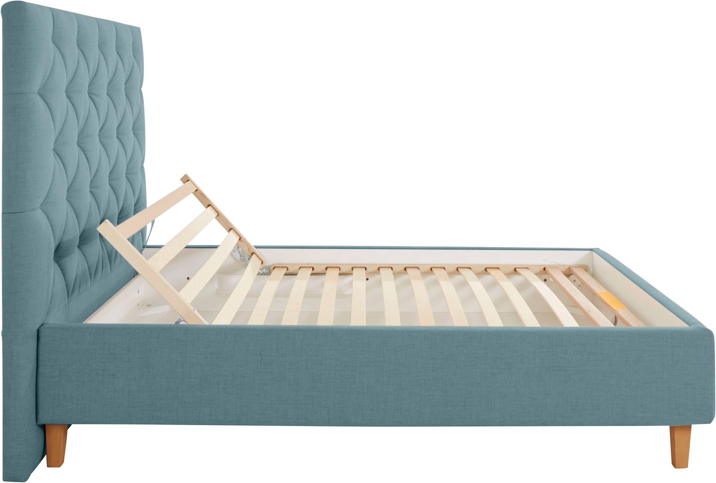 Home affaire Polsterbett »Sunley 140« Kreuzsteppung, Kopfteilhöhe 142 cm, ohne oder mit Matratze/Lattenrost