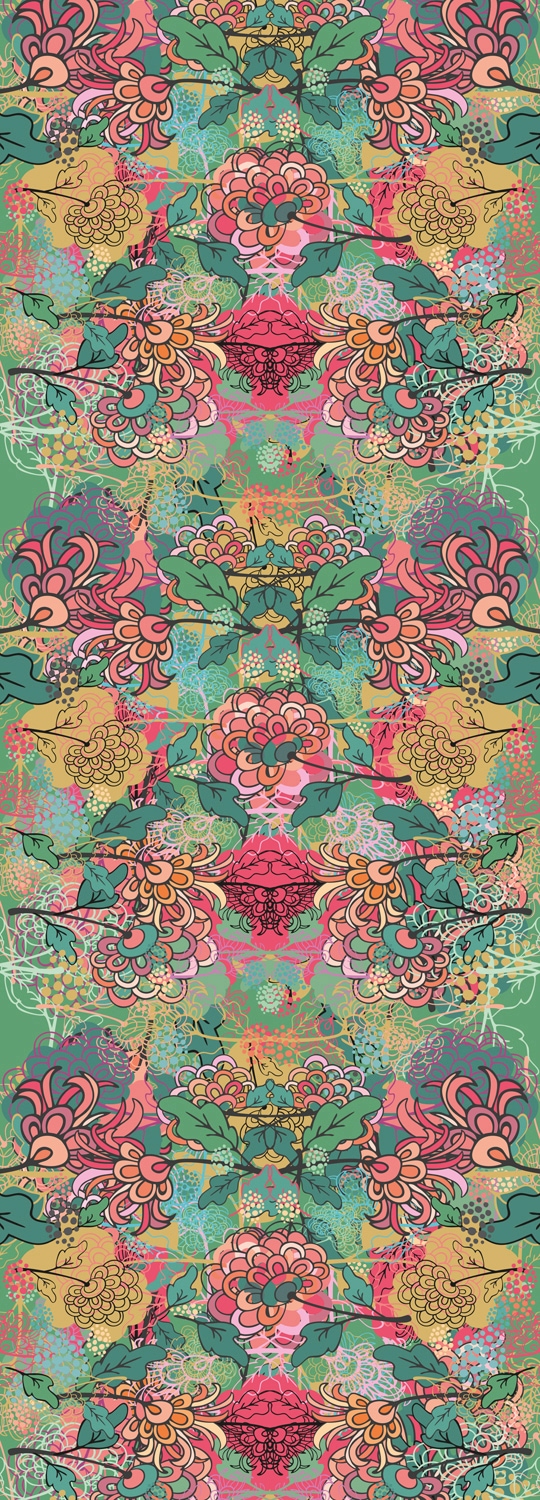 Image of queence Vinyltapete "Florin" Motiv bedruckt botanisch floral gemustert natürlich glatt 90x250cm, selbstklebend, kinderleichte Anbringung, Sticker