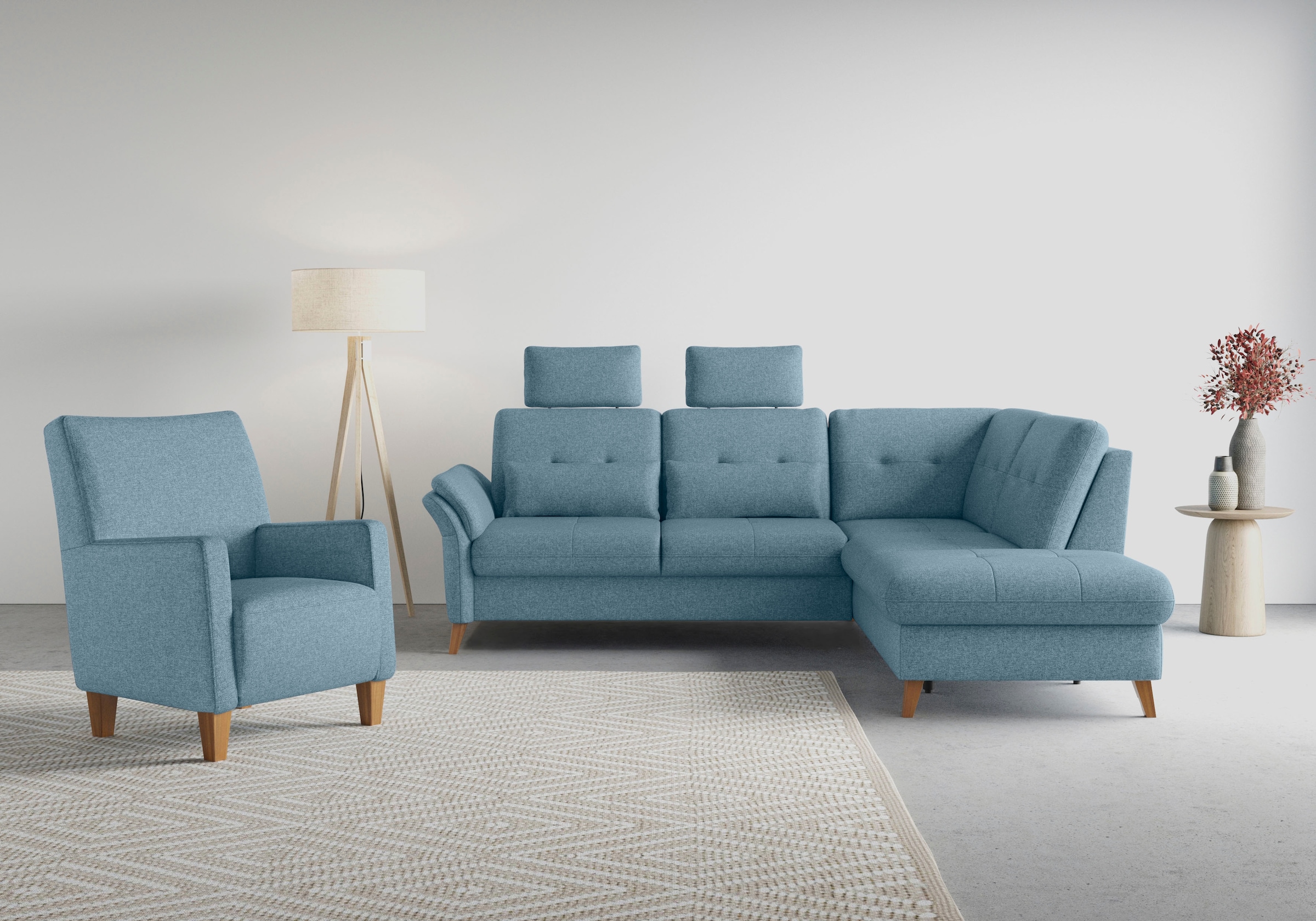 sit&more Ecksofa »Göteborg« inkl. Sitztiefenverstellung, wahlweise mit Bettfunktion & Bettkasten