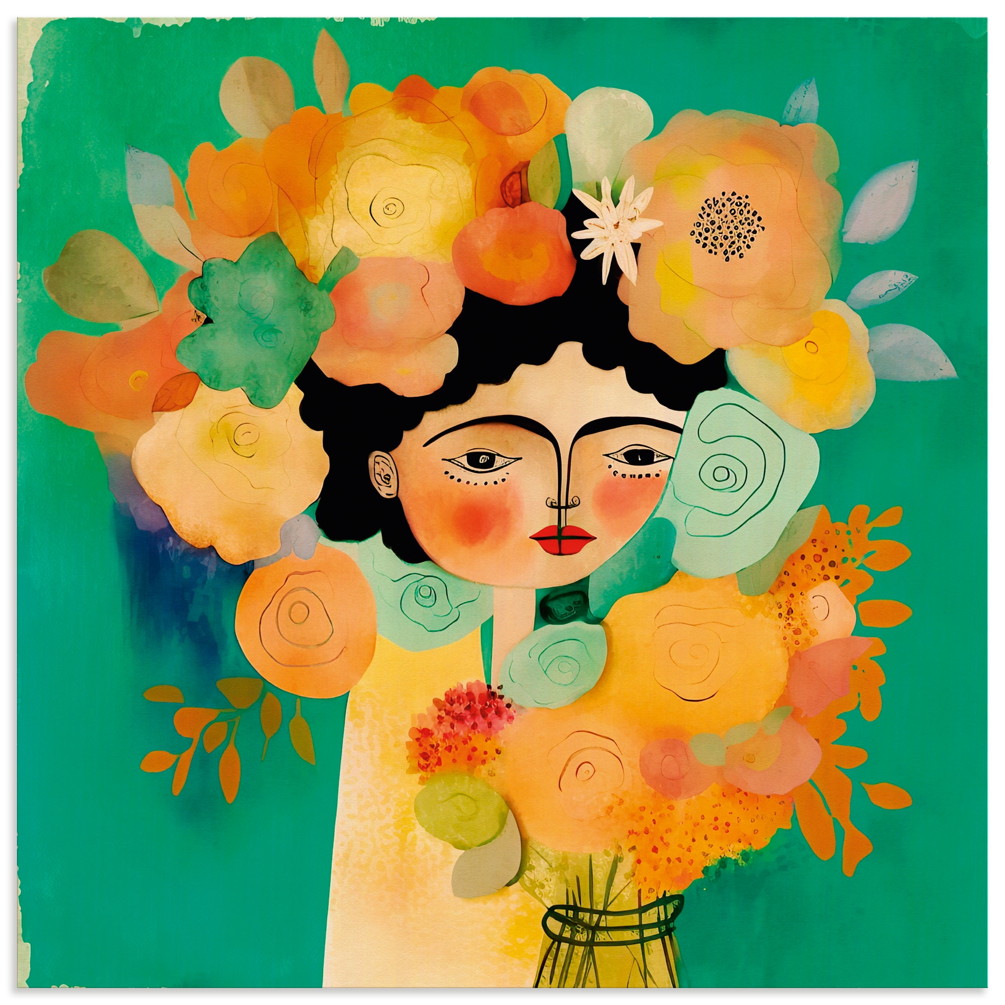Image of Artland Wandbild "Das Flüstern der Blüte" Bilder von Frauen 1 Stk. tlg. als Alubild, Leinwandbild, Poster, Wandaufkleber in verschied. Grössen