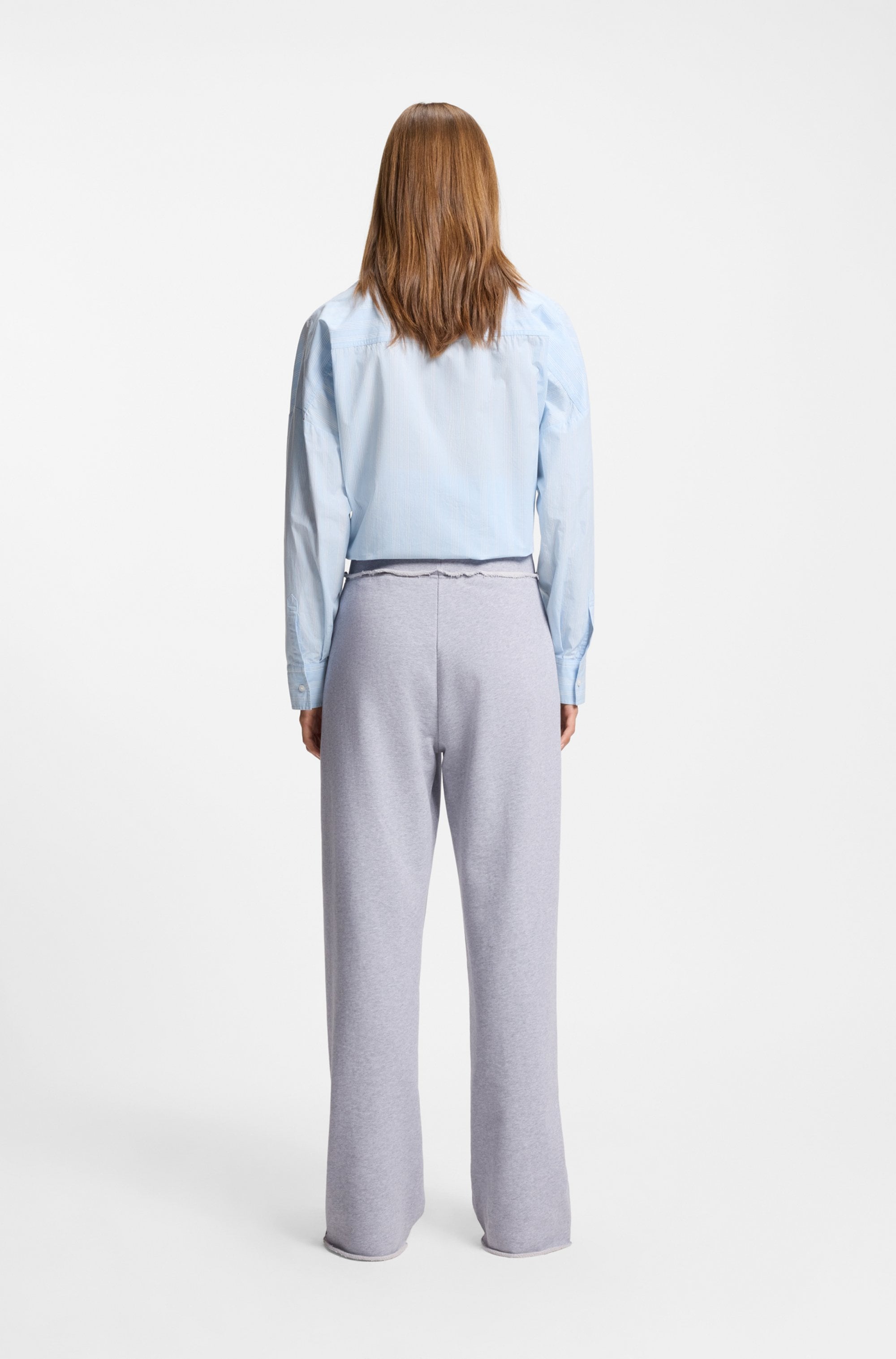 HUGO Blue Pantalon de jogging »Nuwaist«  mit Raw Cut Hem, weites Bein