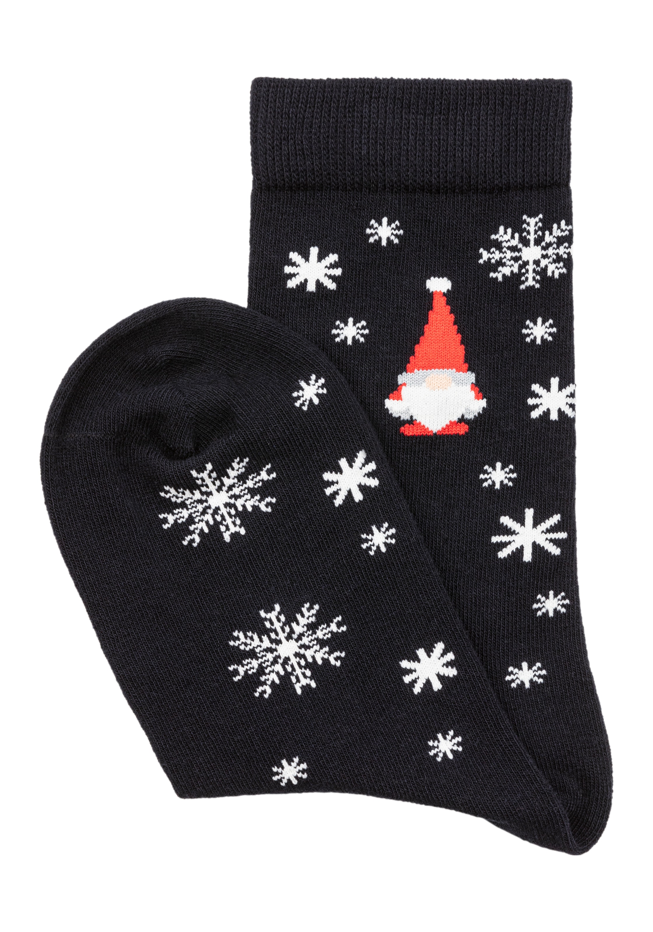 H.I.S Chaussettes basiques Paquet, 3 cuis tlg. Noël, avec motifs de Noël
