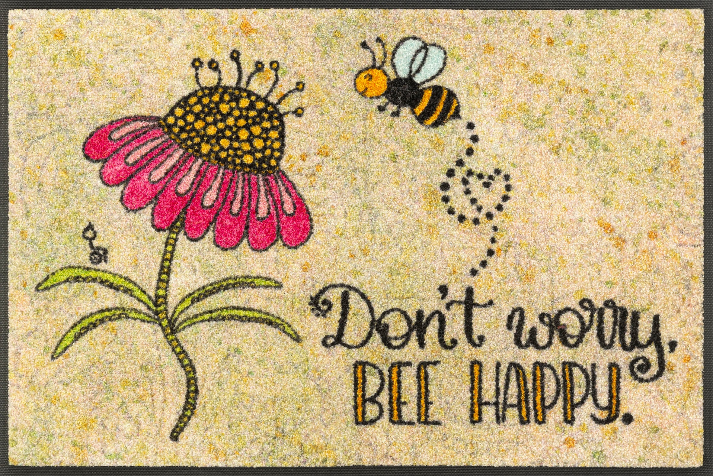 Image of wash+dry by Kleen-Tex Fussmatte "Bee Happy" rechteckig