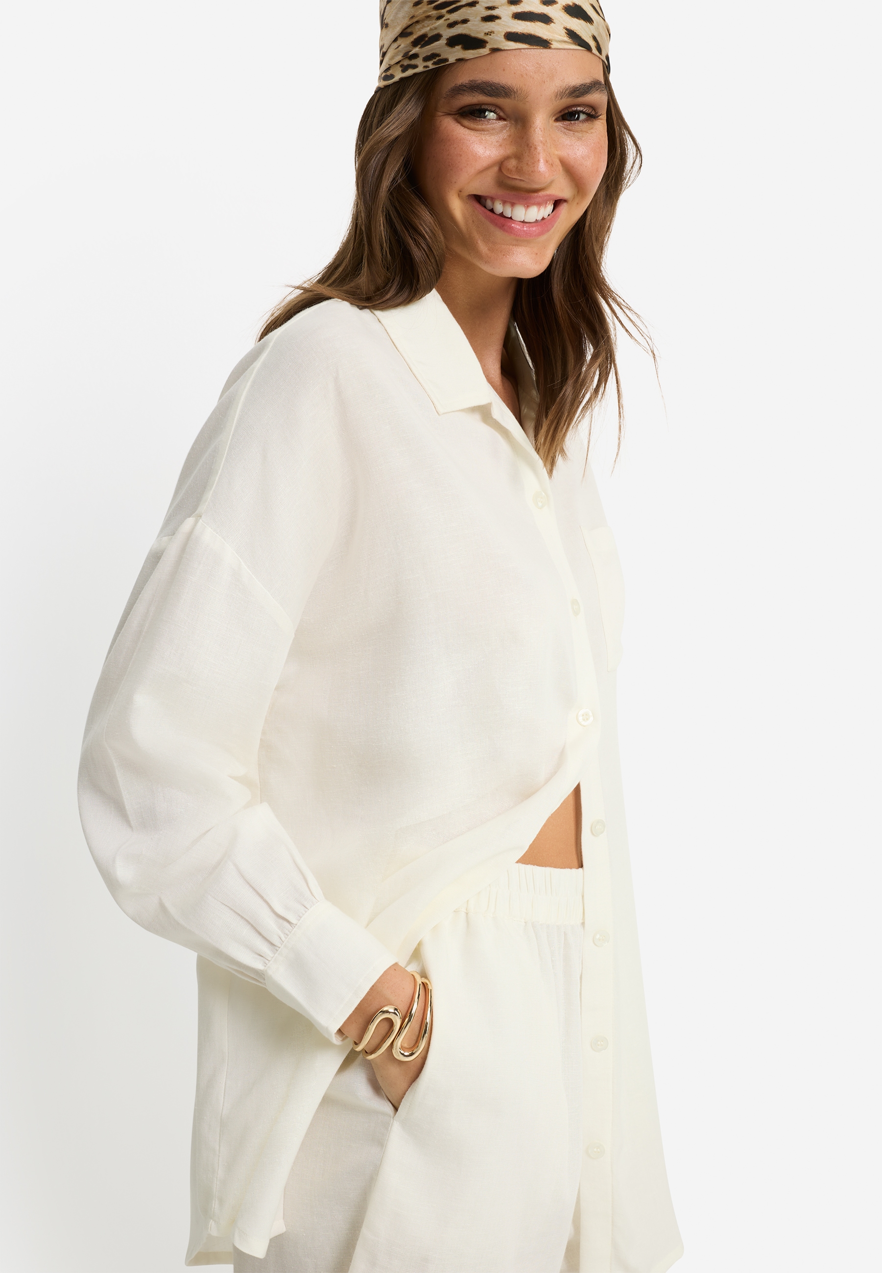 LSCN by LASCANA Langarmbluse Set, mit Shorts, 2 tlg.