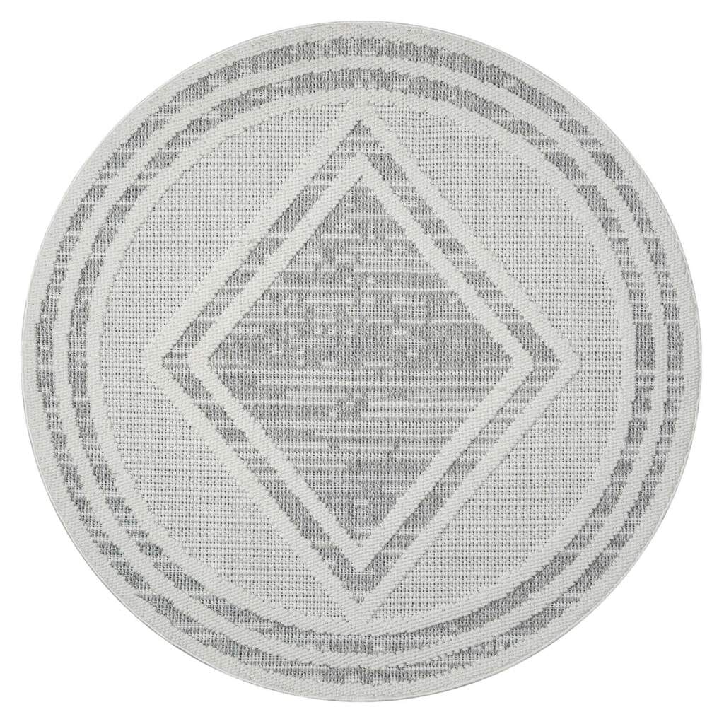 Carpet City Teppich »LINDO 8853«, rund, 11 mm Höhe, Kurzflor, Hochtief-Muster/ 3D-Effekt, Boho-Stil, Wohnzimmer