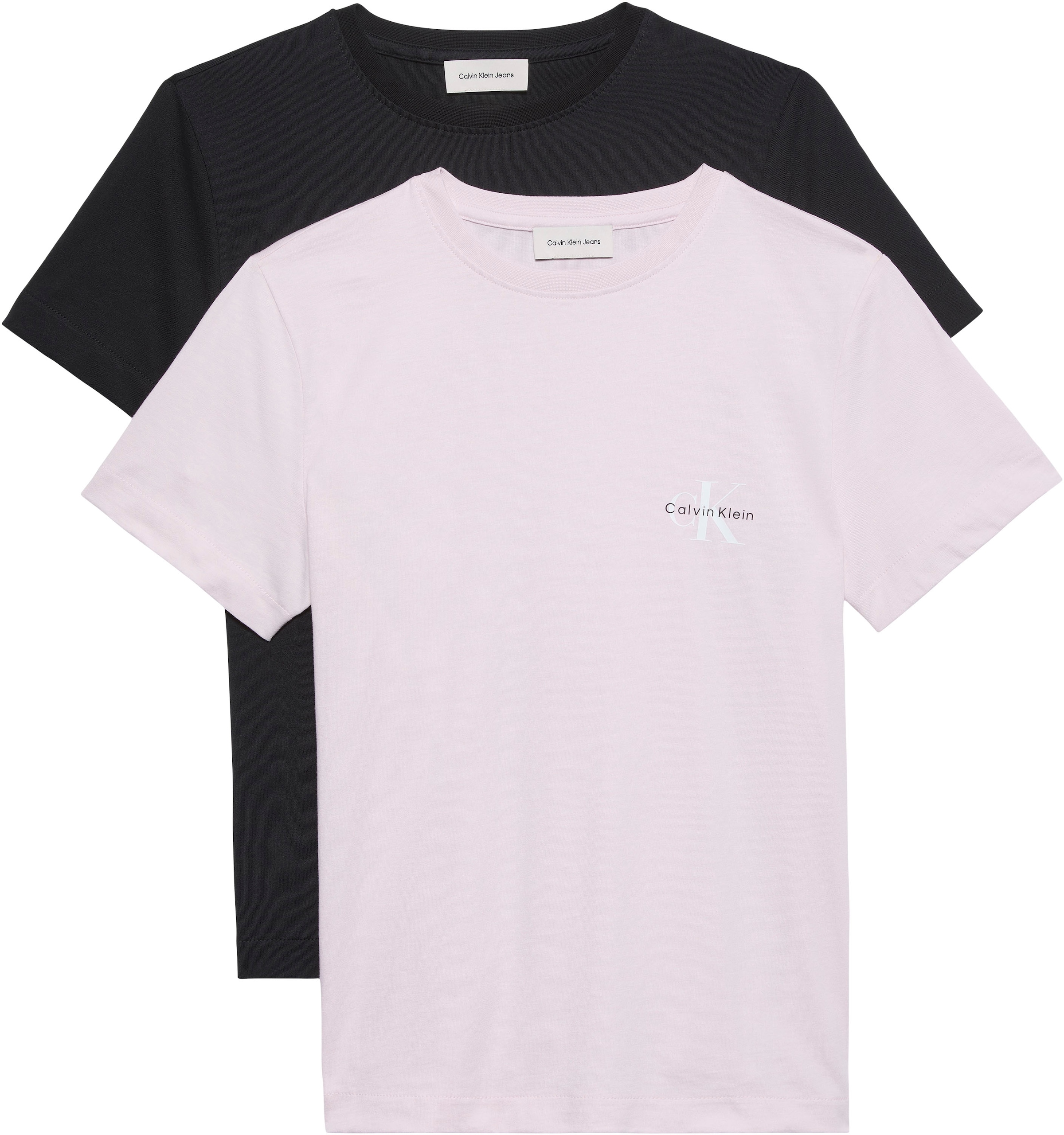 Calvin Klein Jeans T-Shirt »MONOLOGO CN 2 PACK TEE« Packung, 2er-Pack, 2 tlg. , Logoschriftzug