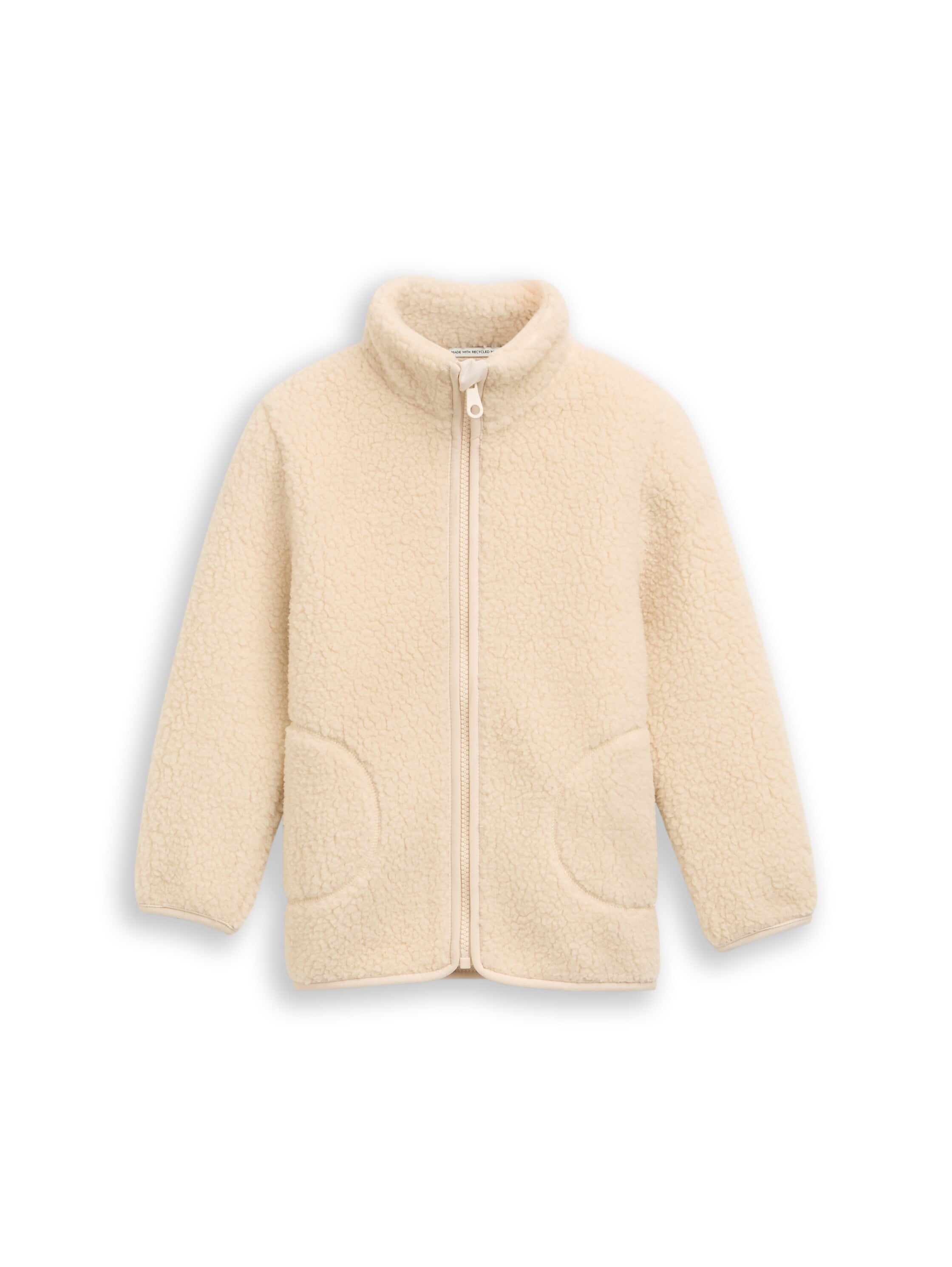 Image of TOM TAILOR Sweatjacke Teddy-Plüsch, mit Stehkragen