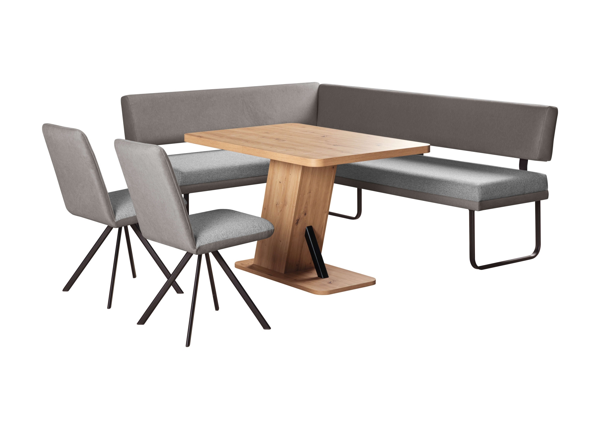 GOODproduct Ensemble de bancs d'angle »Gabi Essecke, Sitzgruppe, Eckbankgruppe, Küchenbankgruppe« Ensemble, 4 pièces, 4 pièces tlg. structure en métal plat noir mat, stable, design bicolore