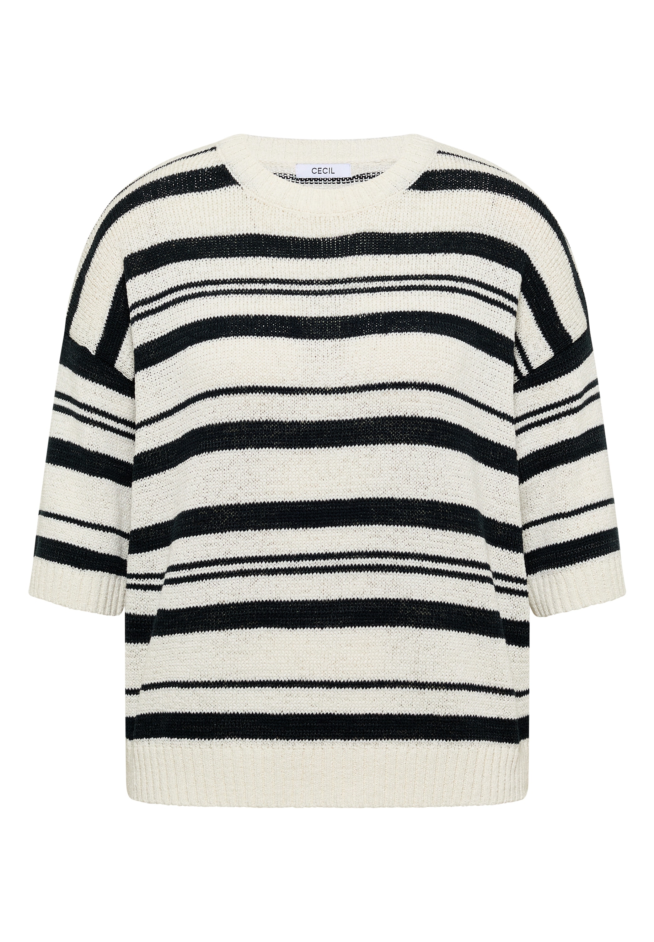 Cecil Kurzarmpullover im Streifendessin, Sommerstrick