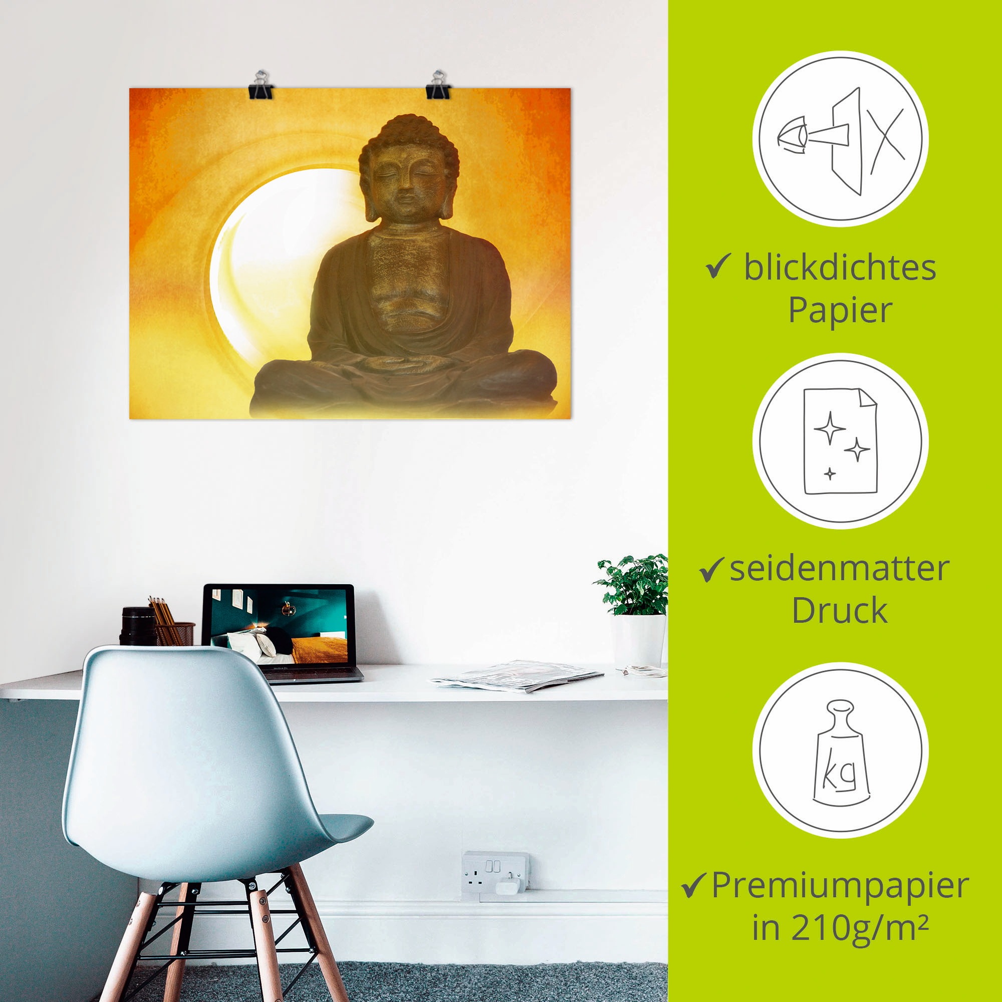 Artland Wandbild »Buddha 2«, Religion, (1 St.), als Leinwandbild, Poster, Wandaufkleber in verschied. Grössen