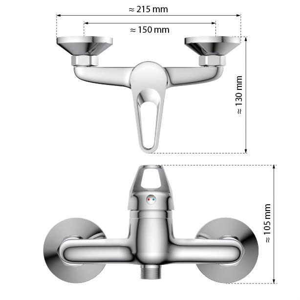 Eisl Robinetterie de douche »SPEED« cartouche céramique remplaçable 35 mm, raccord tuyau de douche