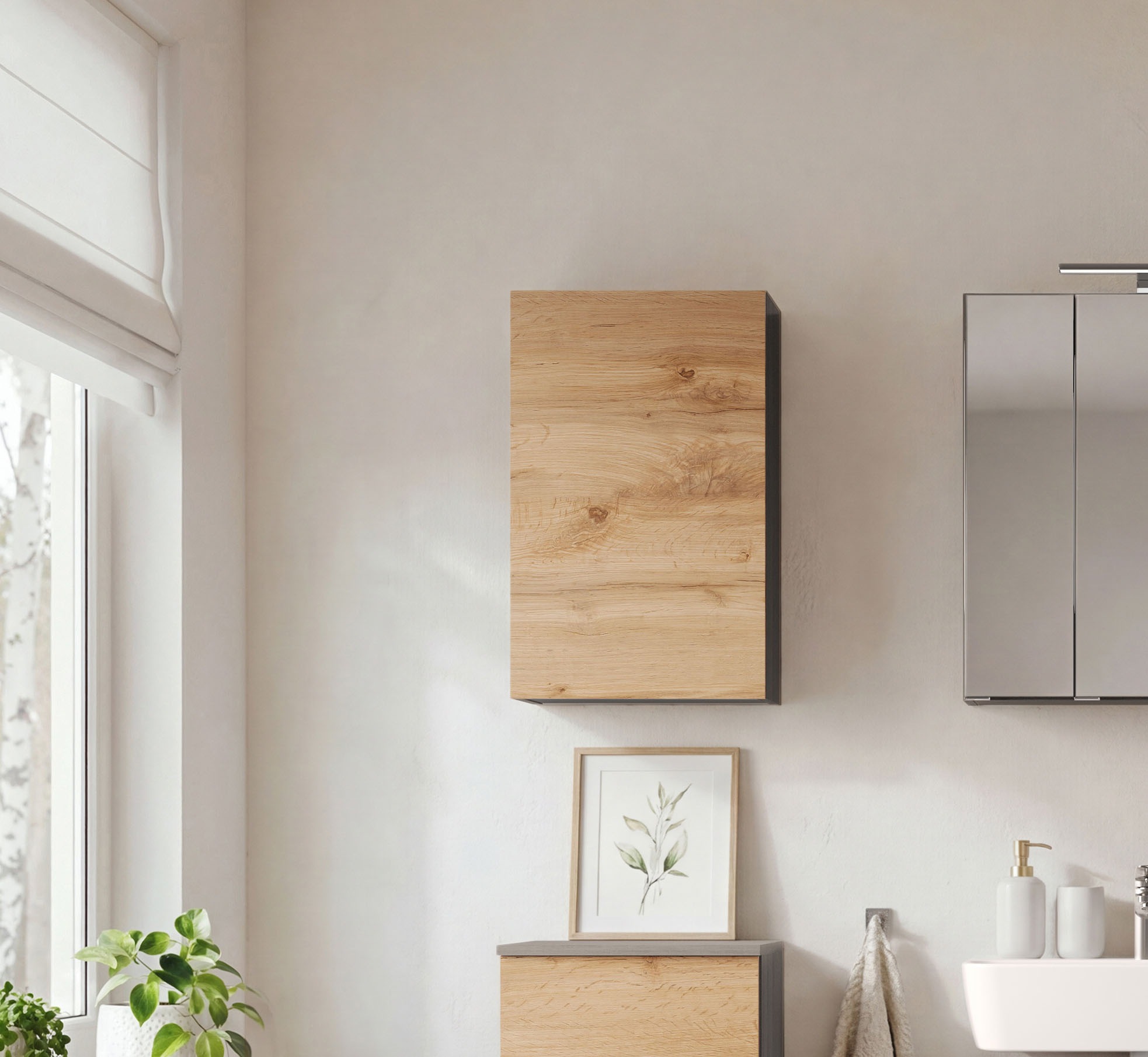 GOODproduct Badmöbel-Set »BOZEN, 4-tlg. Unterbecken-Set - Midischrank«