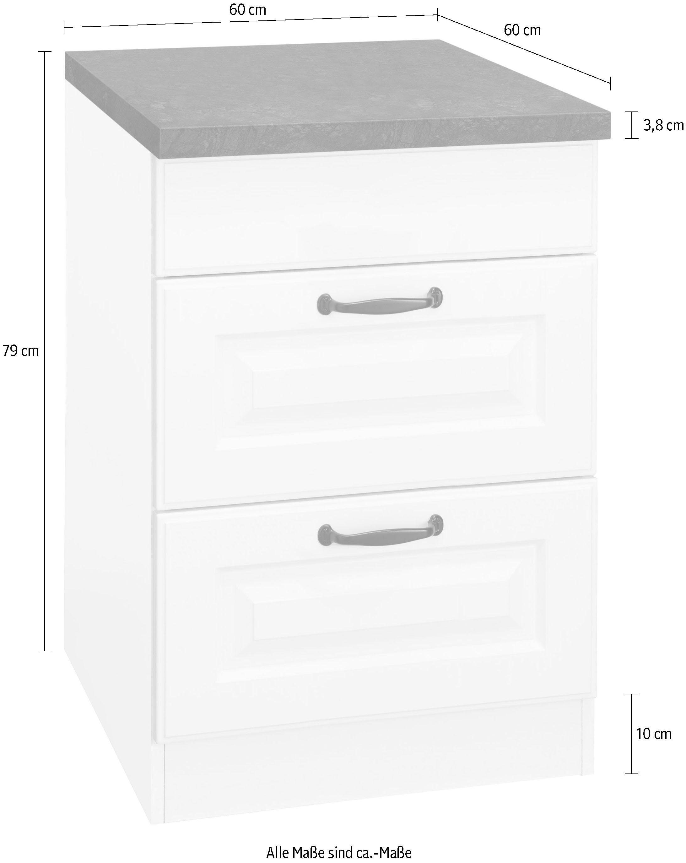 wiho Küchen Armoire d'encastrement pour table de cuisson »Erla« 60 cm breit mit Kassettenfront