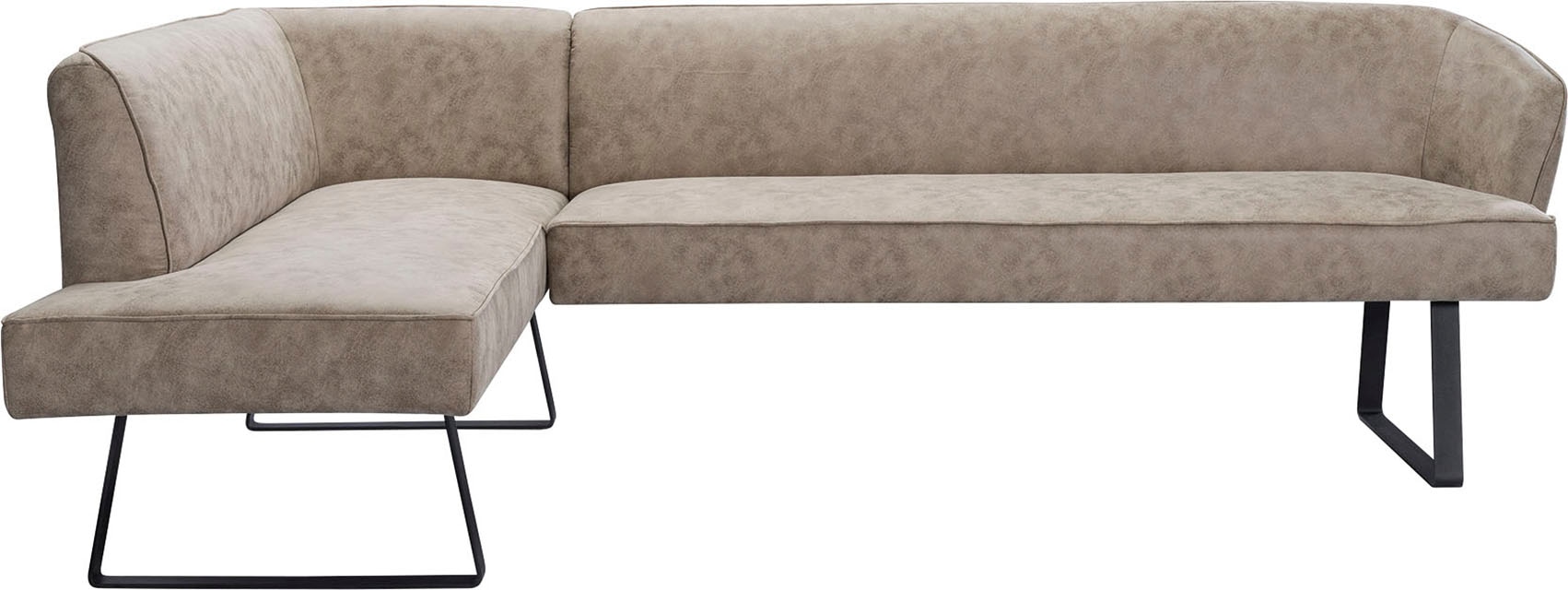 exxpo - sofa fashion Eckbank »Americano«, mit Keder und Metallfüssen, Bezug in verschiedenen Qualitäten