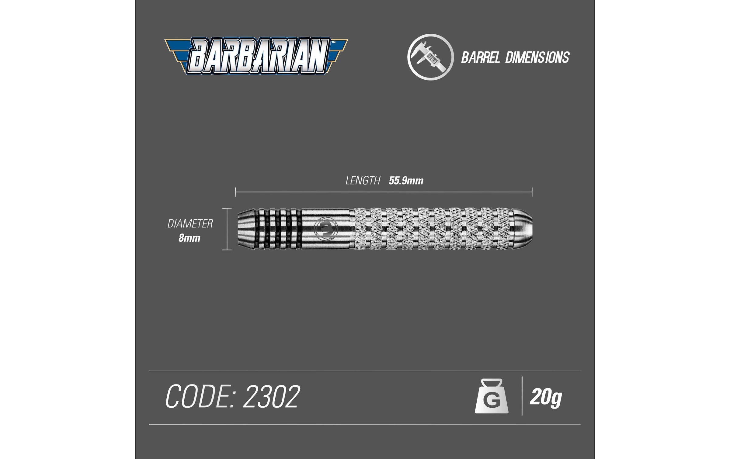 Winmau Dartpfeil »Steeldart Barbarian 3 Stück«, (3 St.)