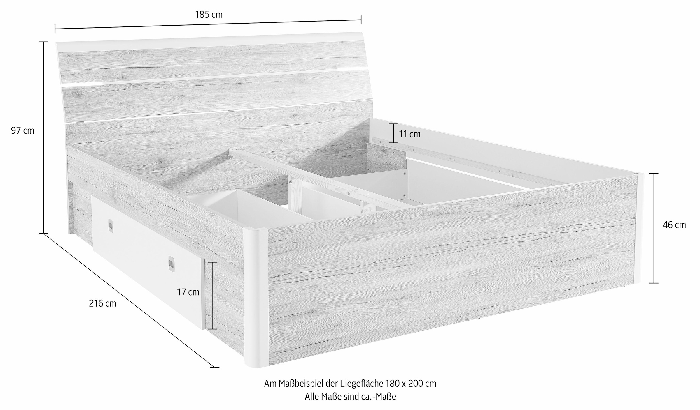 Beleuchtung Schubkästen und Stauraumbett LED- kaufen 2 jetzt »Mars«, inklusive Schlafkontor