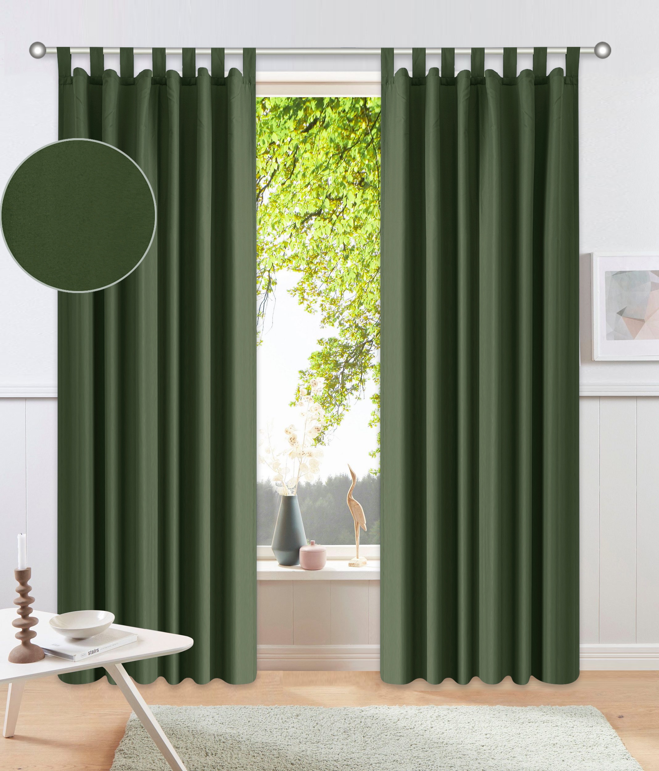 Image of GOODproduct Vorhang "Parry" Schlaufen 2 Stk. tlg. 2-er Set, blickdicht, monochrom, basic