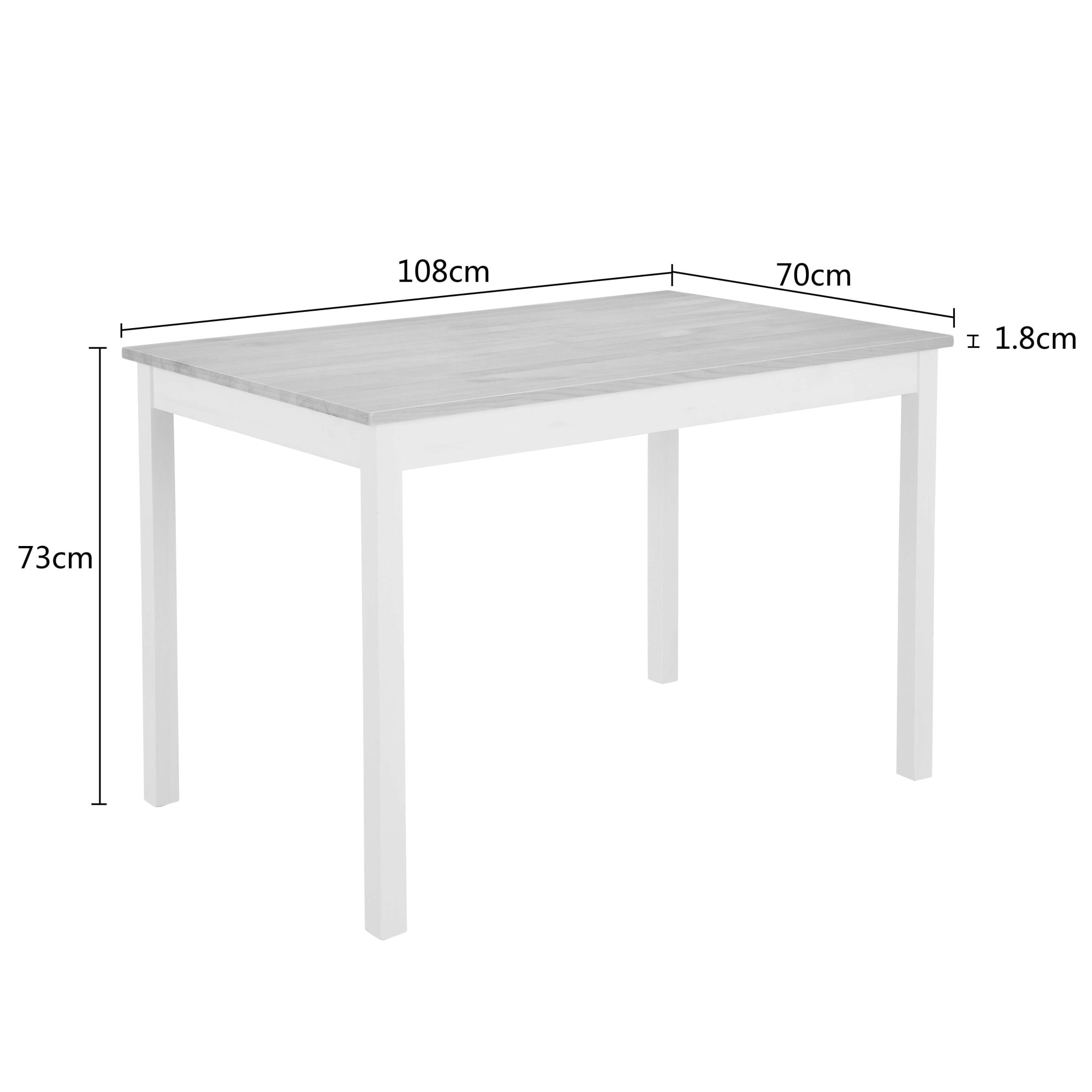 GOODproduct Ensemble de salle à manger »Willow« Ensemble, Esstisch mit 4 Stühlen, 5 tlg. Esstisch mit 4 Stühlen, aus massivem Kiefernholz