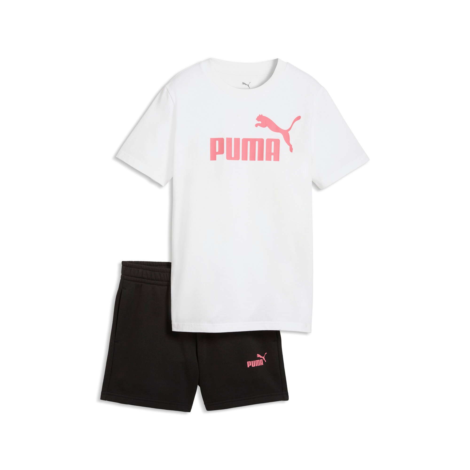 Image of PUMA Trainingsanzug "ESS NO.1 LOGO TEE AND SHORTS SET G" 2 tlg. aus Baumwolle, mit elastischem Bund und innenliegendem Kordelzug
