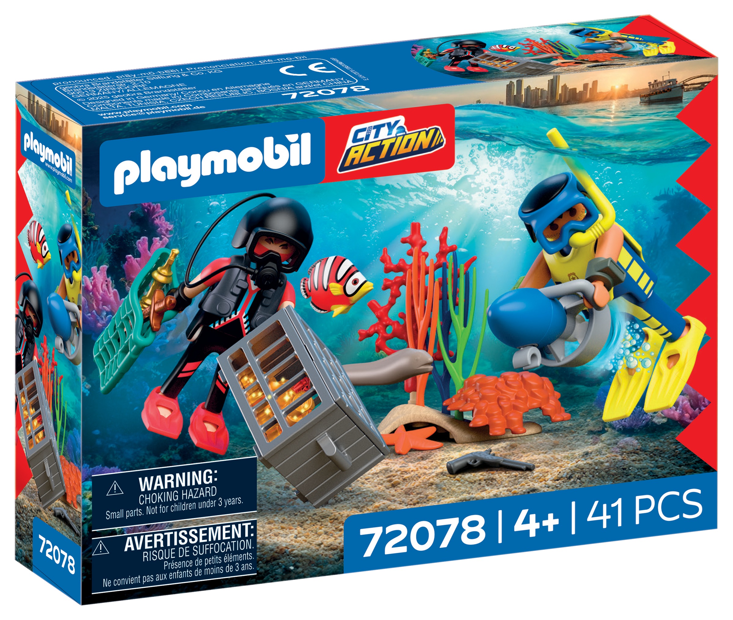 Playmobil® Jeu de construction »Polizeitaucher mit Schatz (72078), City Action« Made in Europe