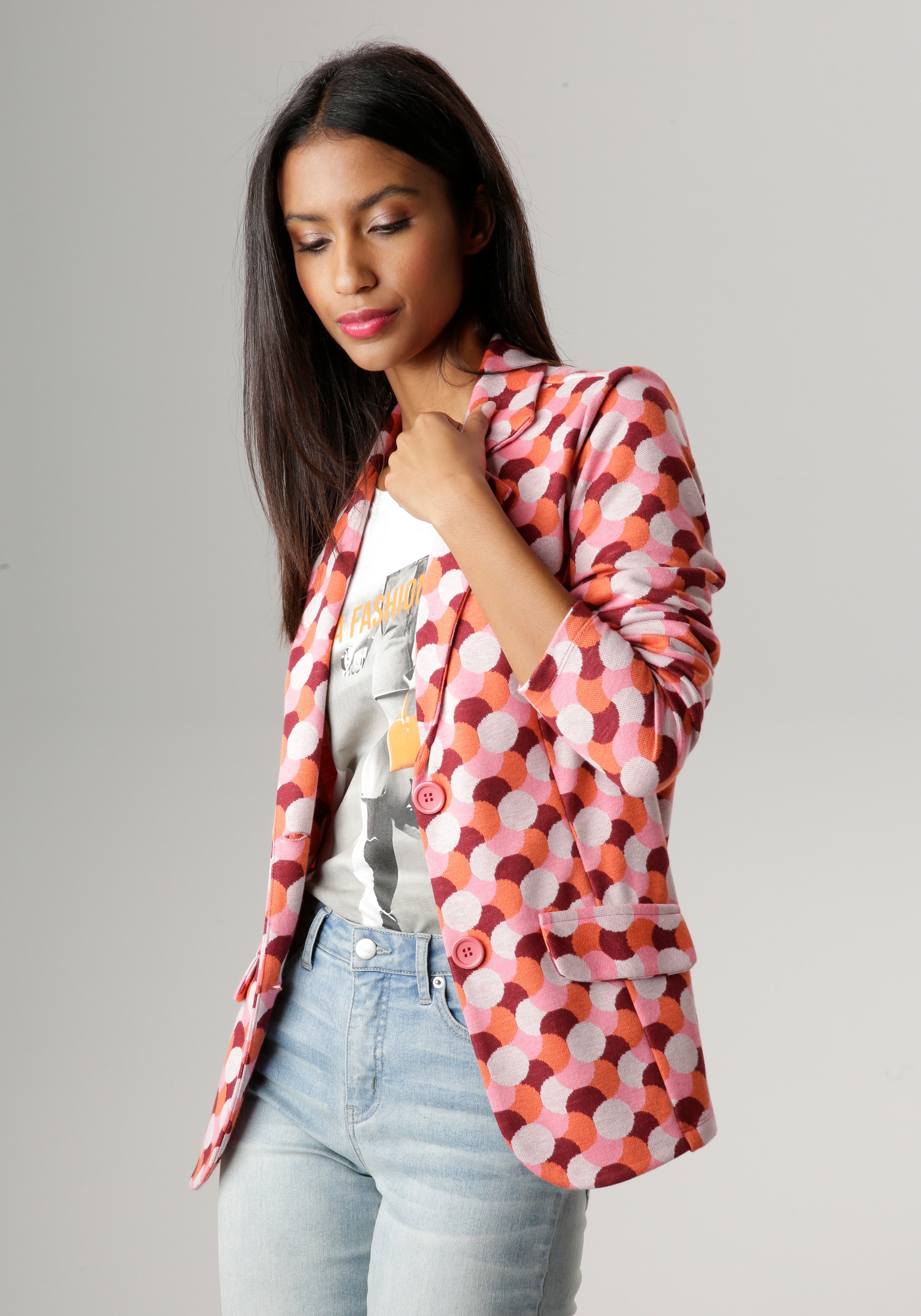 Aniston SELECTED Kurzblazer, in Jacquard-Qualität
