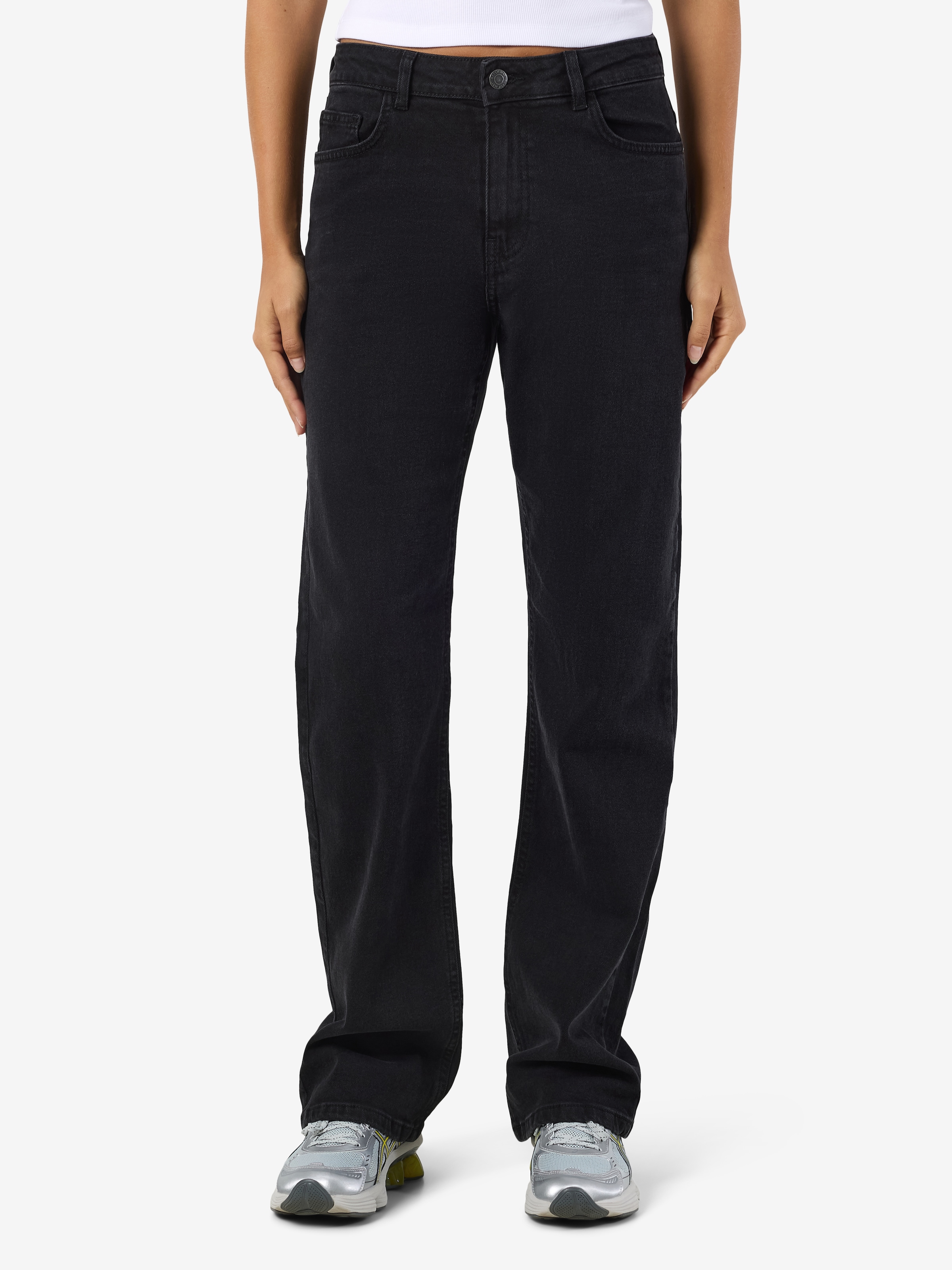 Image of Noisy may High-waist-Jeans "NMMONICA HW STRAIGHT JEAN BLACK NOOS"