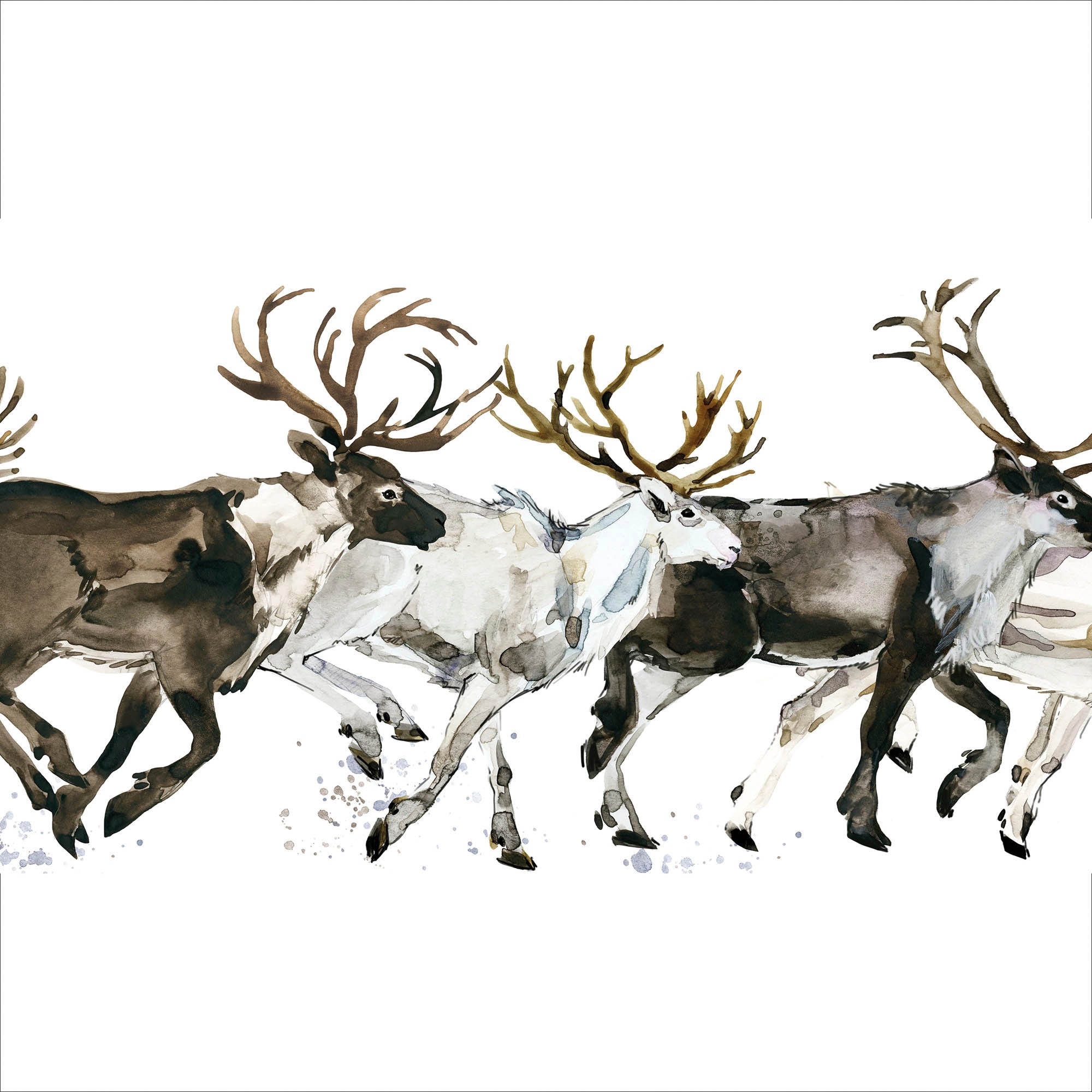 queence Dekokissen »Enzo«, Kissenhülle,Hirsche,Elche,Weisser Hintergrund,Weihnachten,Festlich