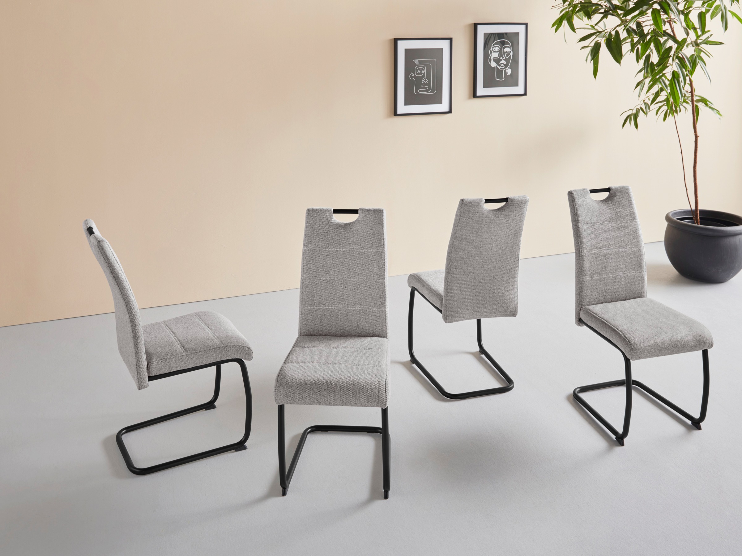 Image of HELA Freischwinger »Flora 3«, (Set), 4 St., Webstoff, 2 oder 4 Stück bei Ackermann Versand Schweiz