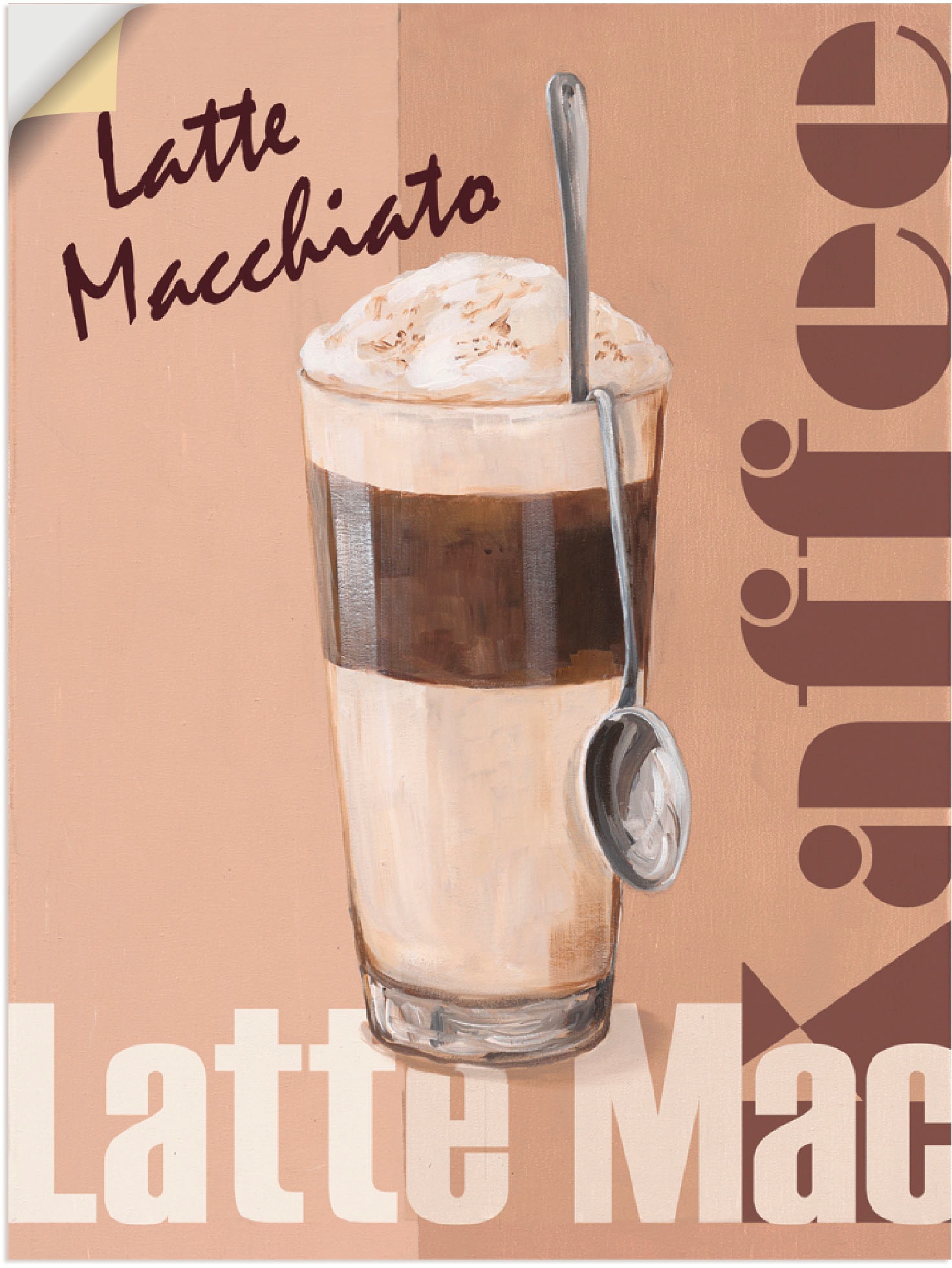 Image of Artland Wandbild »Latte Macchiato - Kaffee«, Getränke, (1 St.), in vielen Grössen & Produktarten -Leinwandbild, Poster, Wandaufkleber / Wandtattoo auch für Badezimmer geeignet bei Ackermann Versand Schweiz