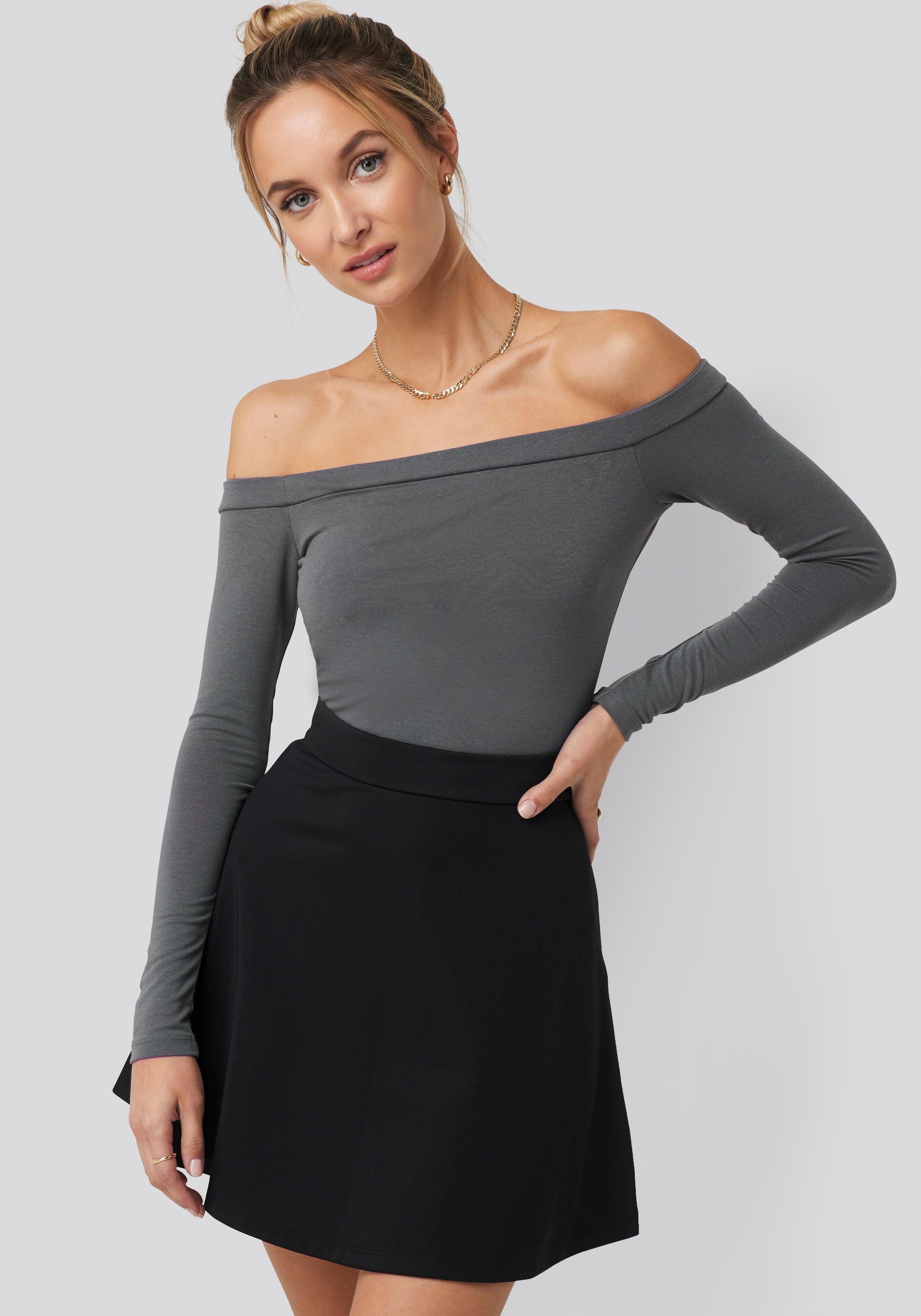 Image of Pamela Reif X NA-KD Carmenshirt »Pamela Reif x NA-KD«, Offshoulder Langarmshirt, nachhaltig produziert & zertifiziert bei Ackermann Versand Schweiz