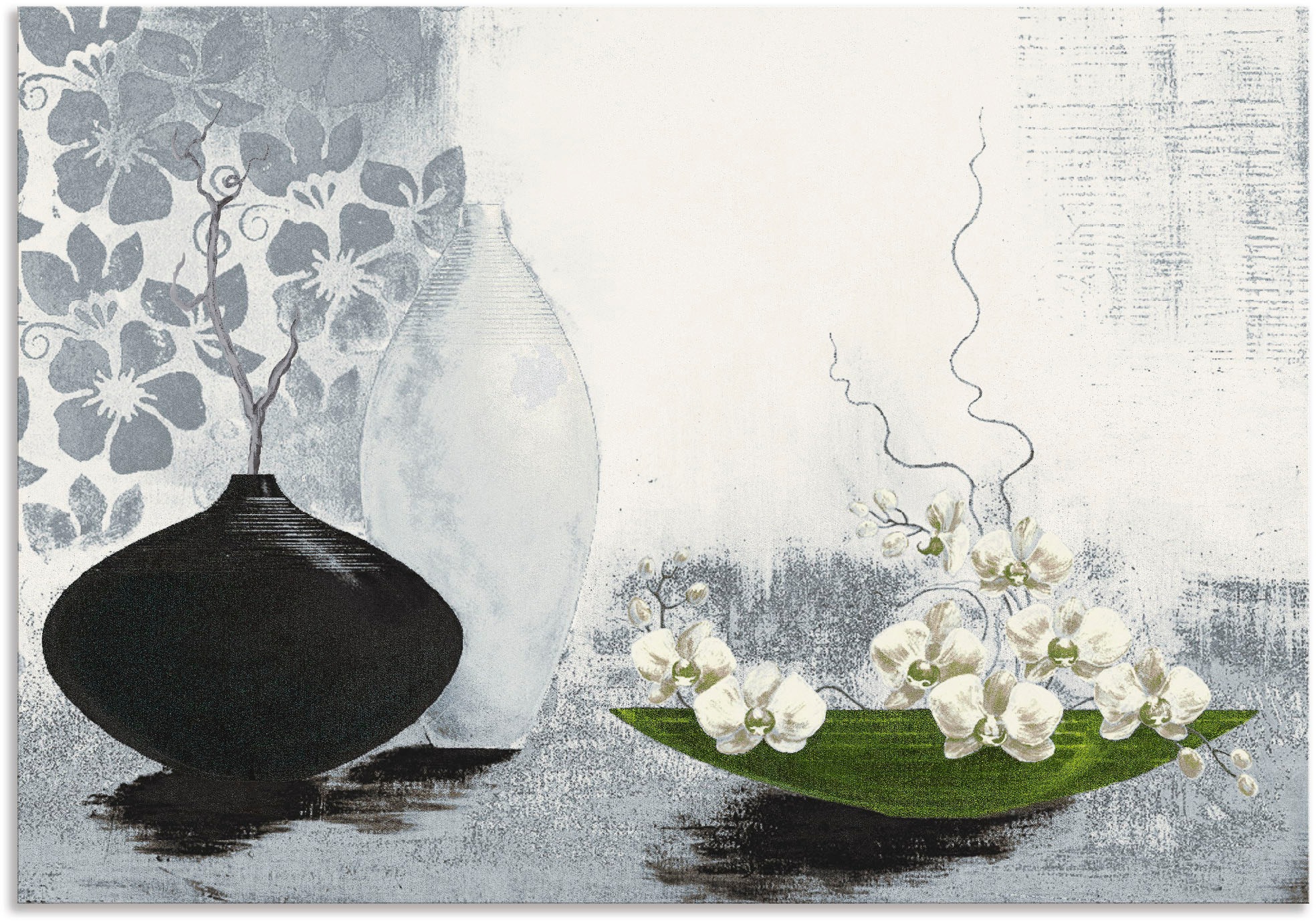 Artland Wandbild mit in bauchiges Orchideen«, versch. oder als Leinwandbild, Wandaufkleber (1 Töpfe, »Modernes Poster Grössen kaufen & Vasen St.), Gefäss günstig Alubild