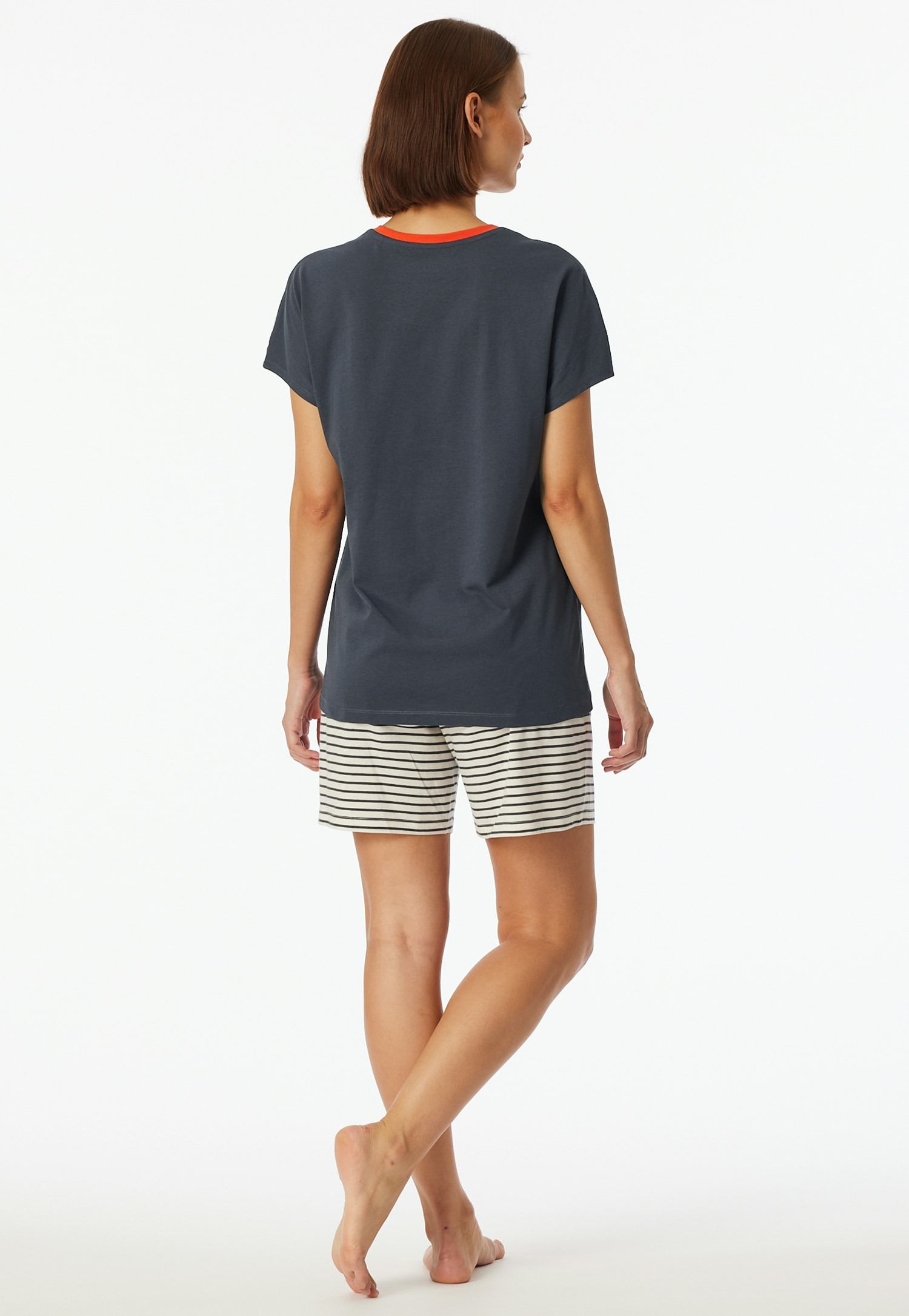 Schiesser Shorty »"Casual Essentials"«, (2 tlg.), mit unifarbenem Shirt und gestreifter Hose