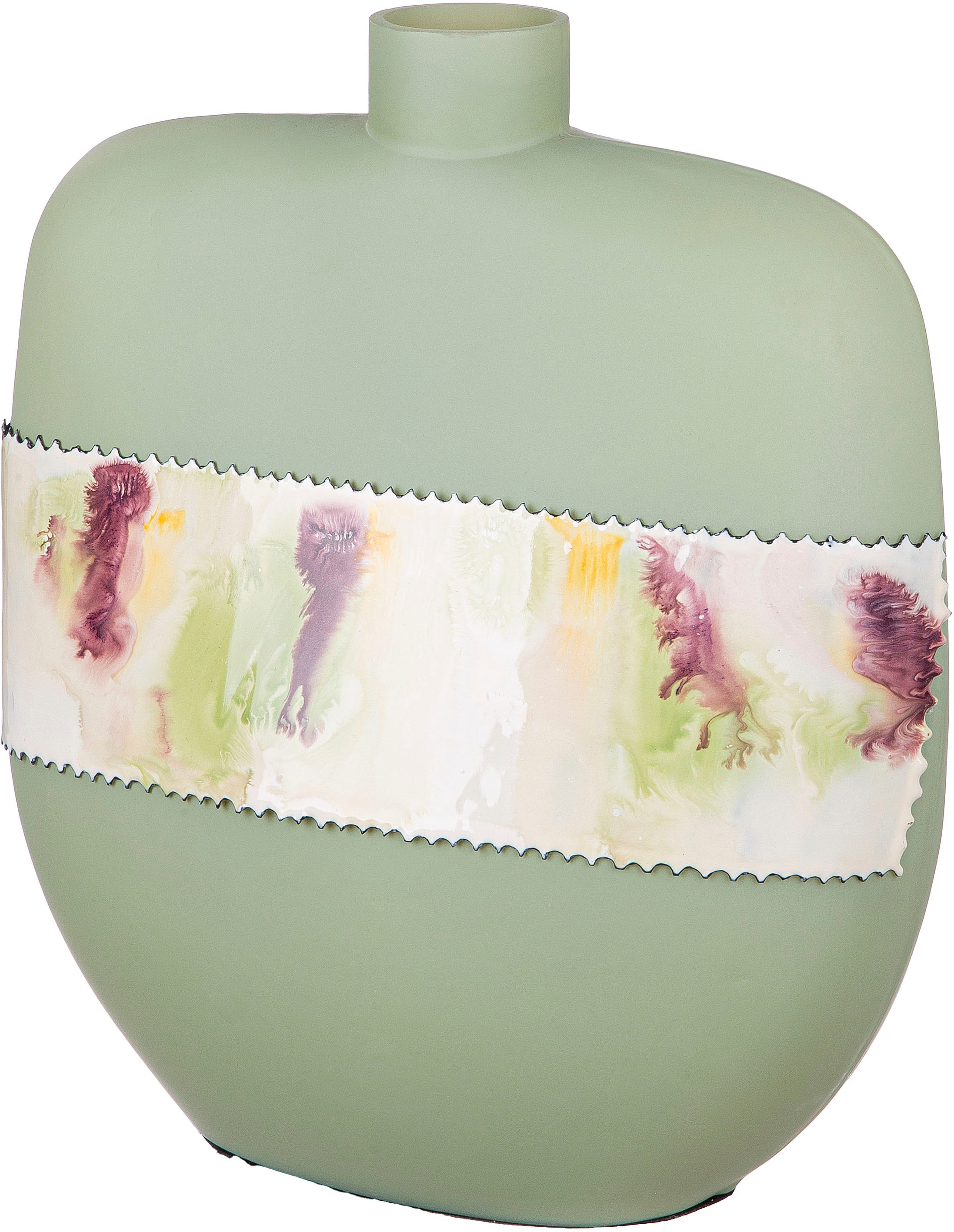 Image of GILDE Tischvase "Vase Imperial, bauchig" aus Aluminium und Glas, wasserdicht, Tiefe 12 cm