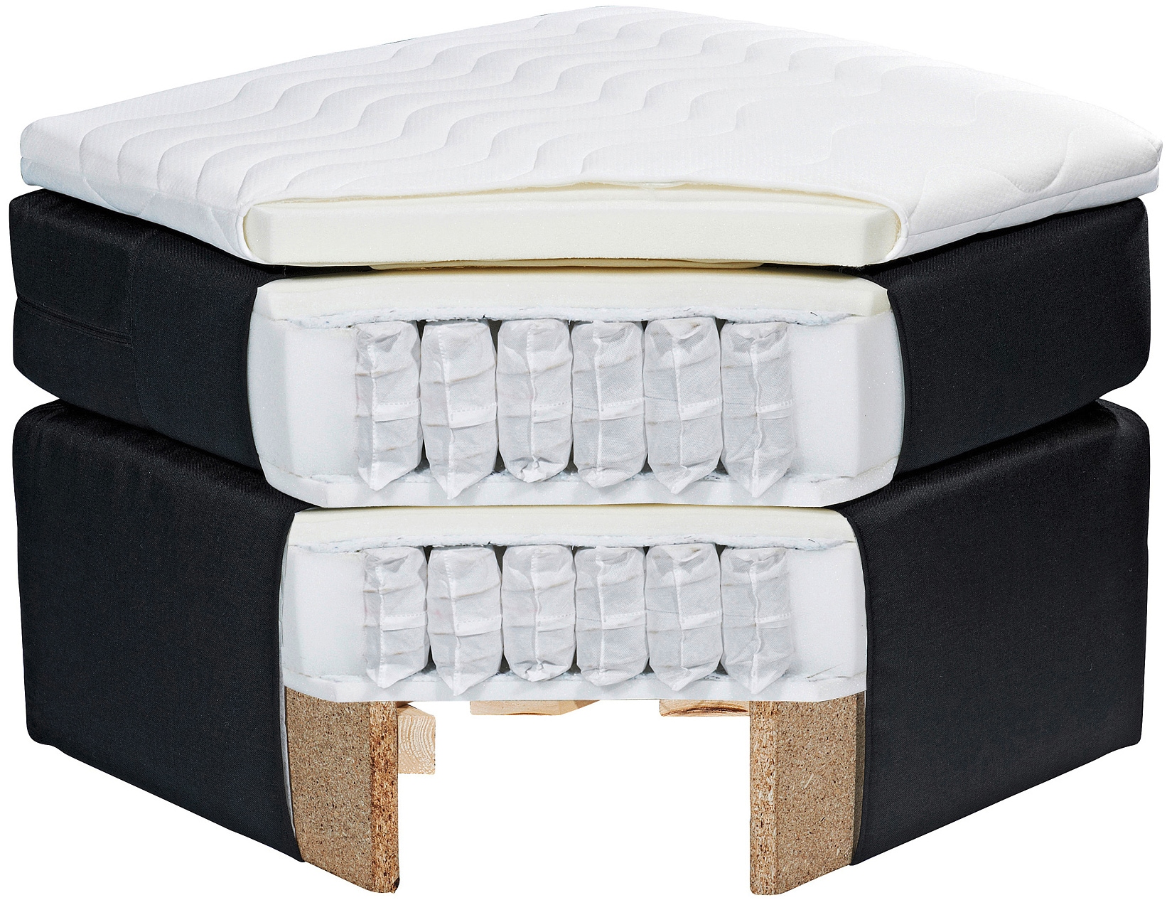 ED EXCITING DESIGN Lit boxspring »Toulouse« inkl. Motor, inkl. Stauraum im Kopfteil